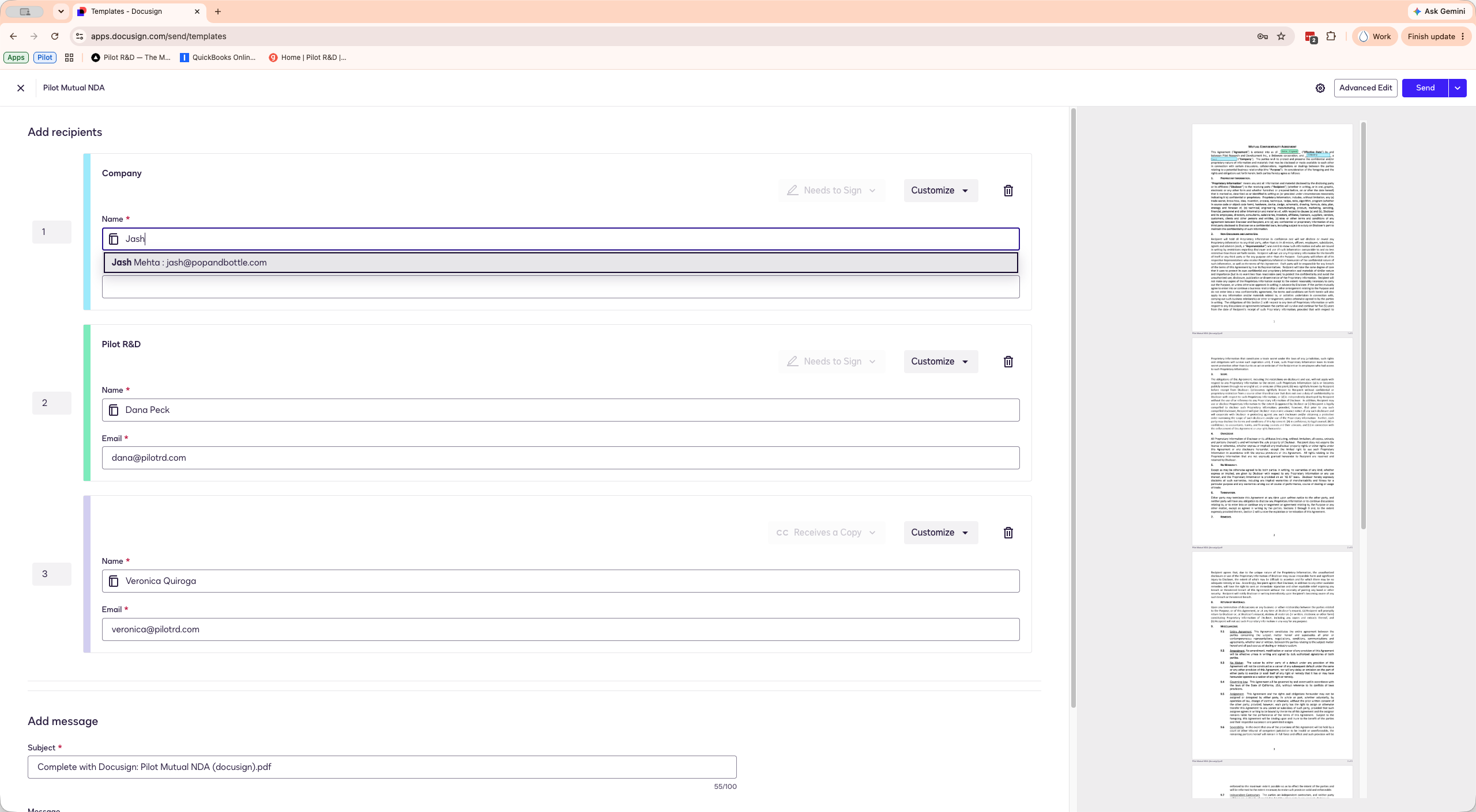 Step #4: Enter the recipient's email address.