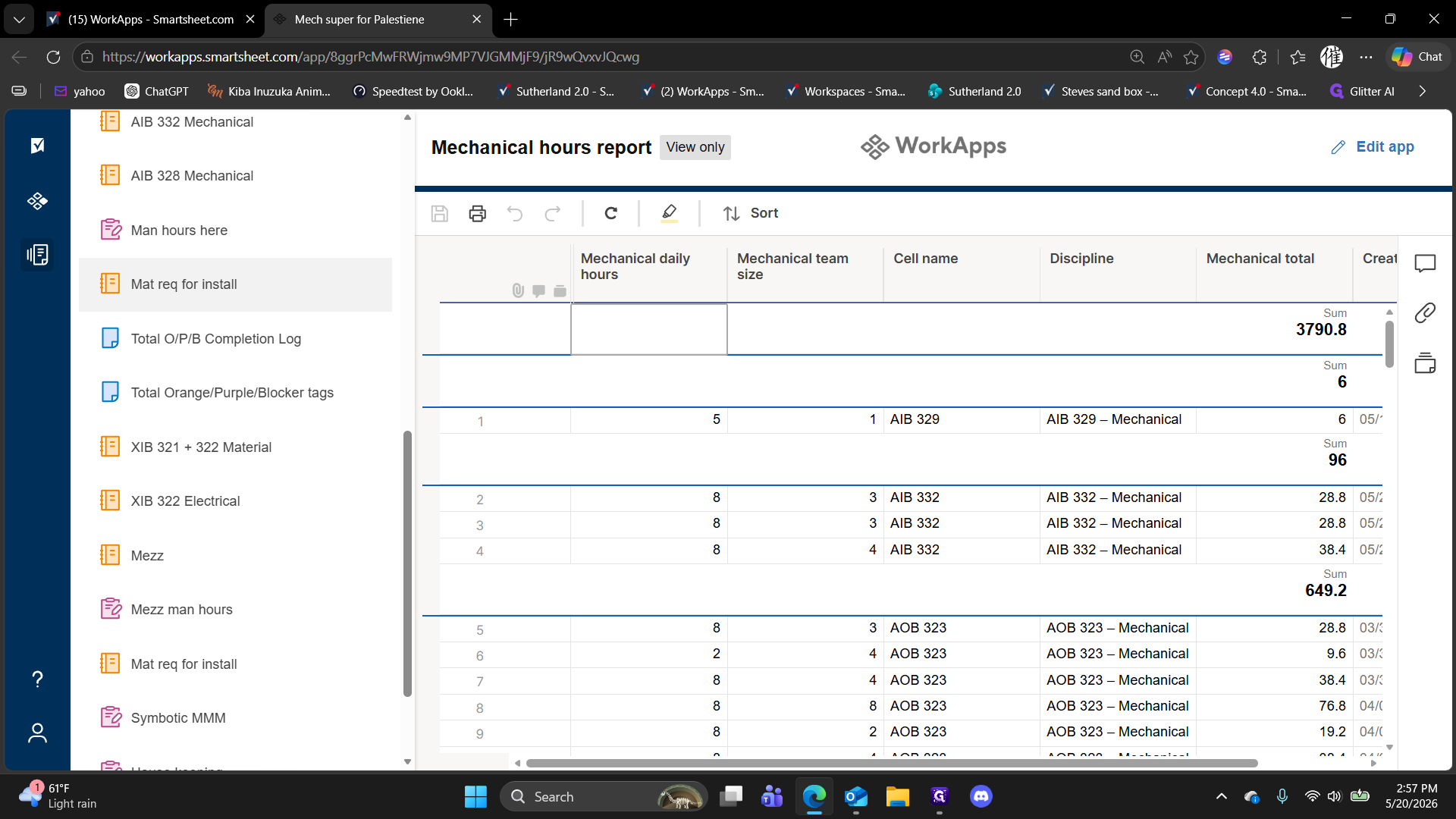 Step #4: In the left navigation sidebar, select Mat req for install.