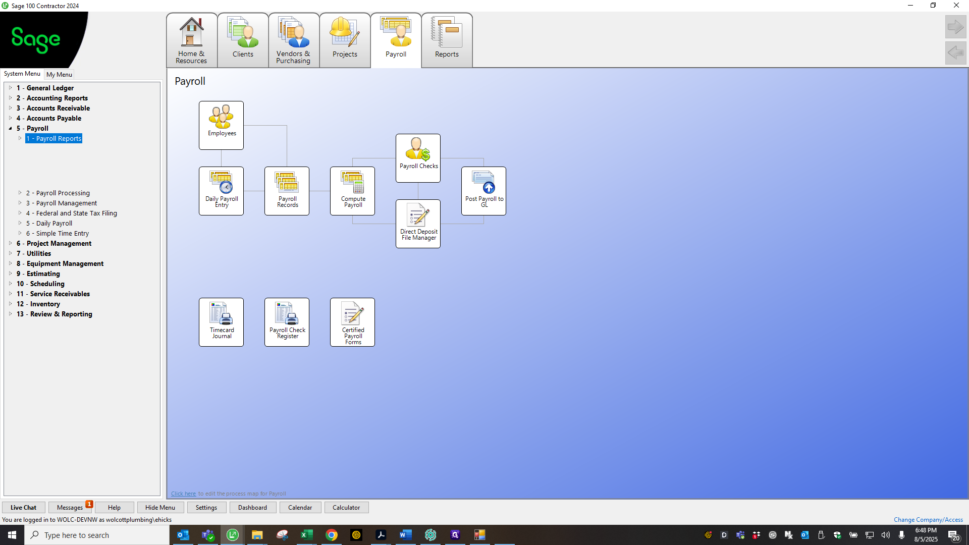 Step #21: Click on "5- Payroll"