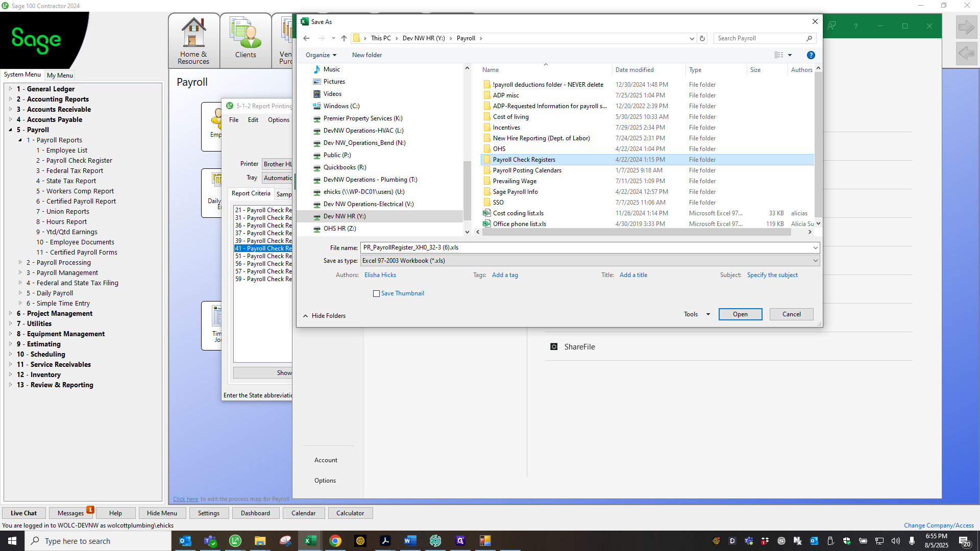 Step #74: Double-click on "Payroll Check Registers"
