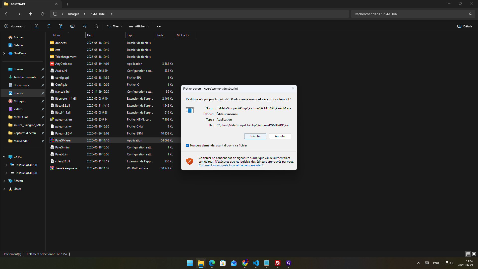 Step #2: Cliquez sur Exécuter dans la fenêtre d'avertissement de sécurité de Windows.