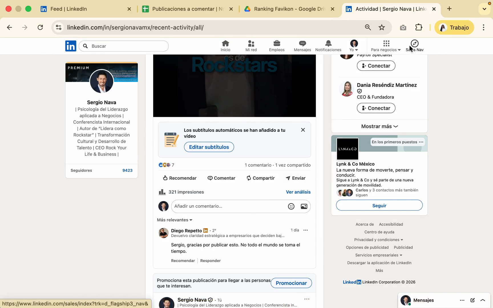 Step #1: Haz clic en Sales Nav.