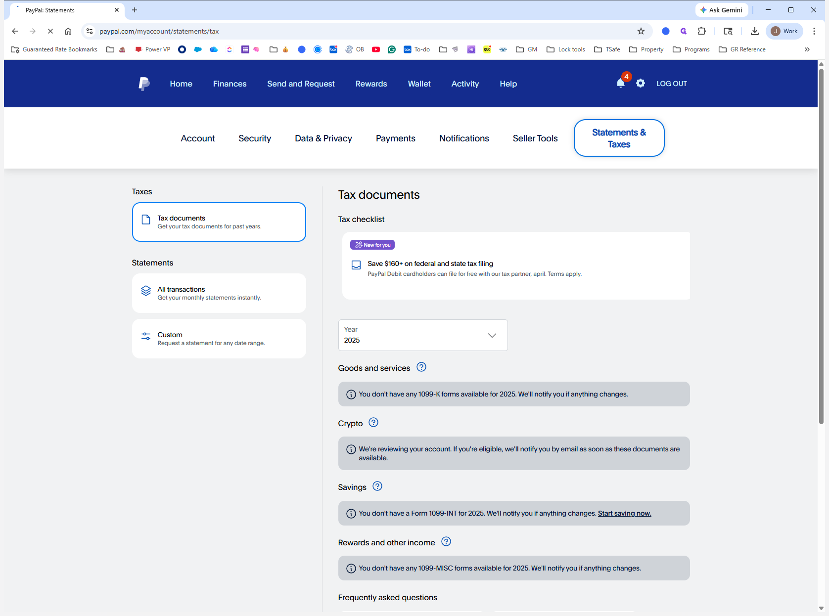 Step #3: Click on "Statements &"