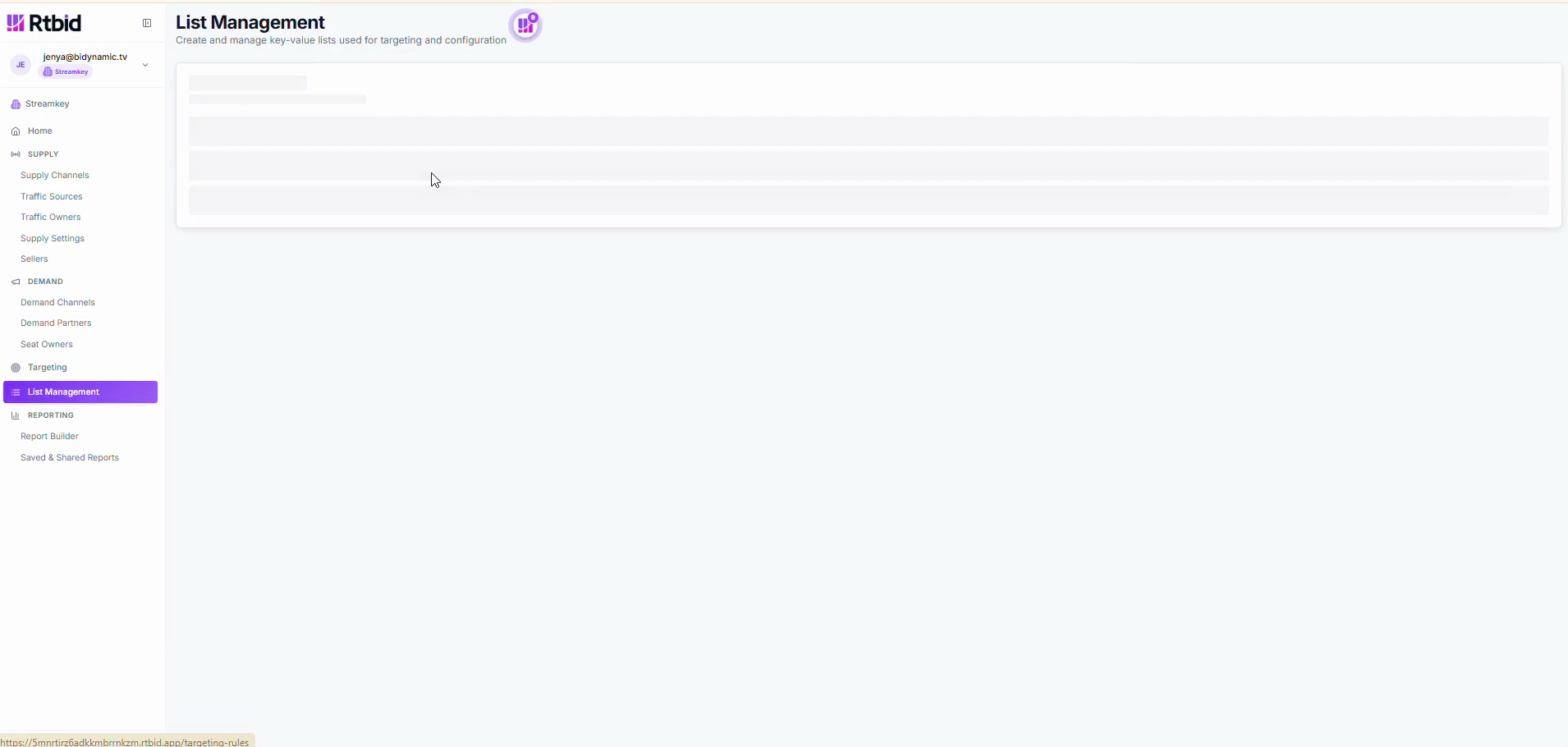 Step #3: Click the New List button to open the list creation modal.
