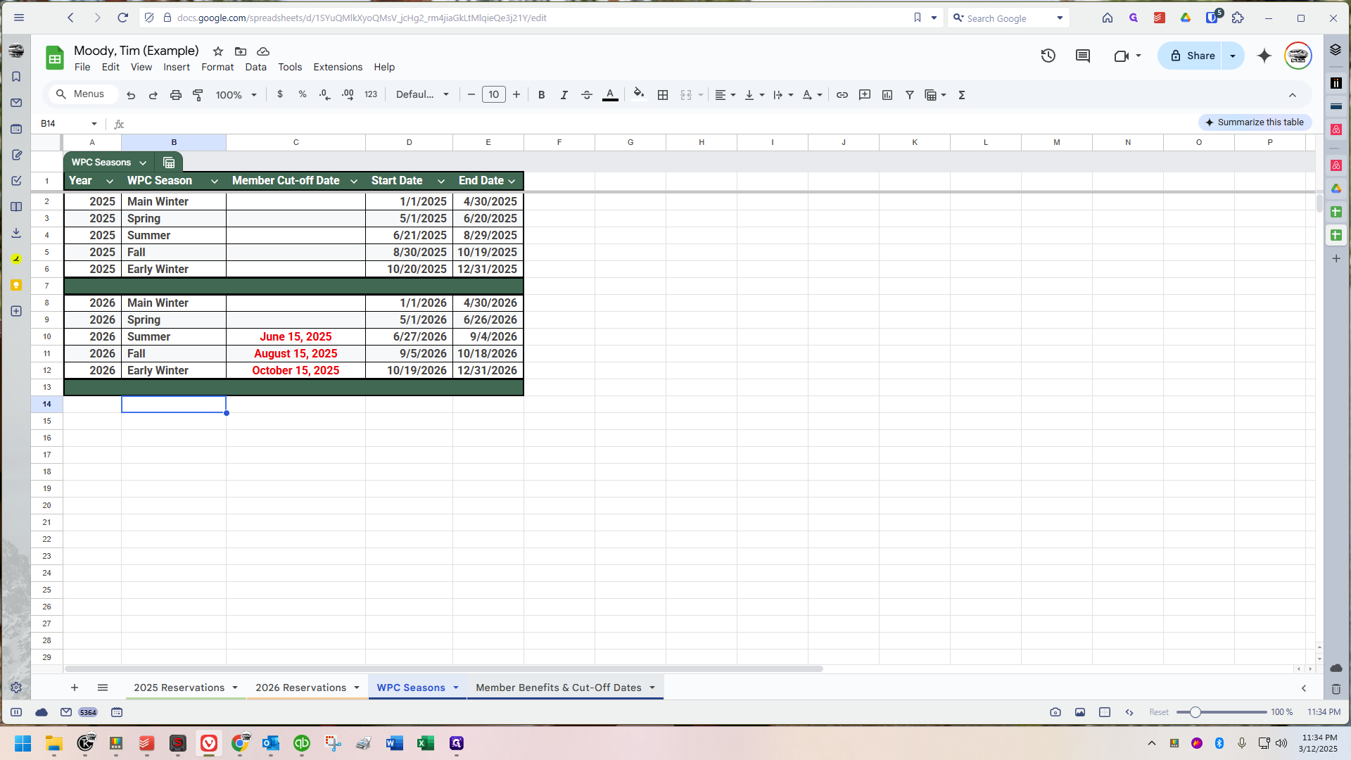 Step #6: Click on "Member Benefits & Cut - Off Dates"