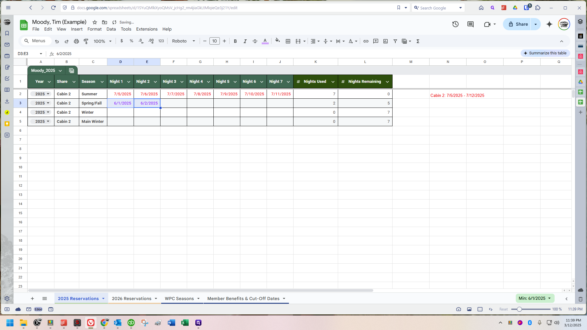 Step #16: Then here, I'll type Type "Kirkwood: 6/1/2025 - 6/3/2025" just like I will on my invoice,