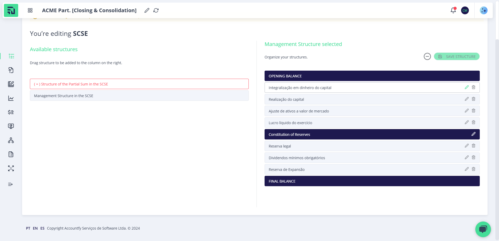 Step #3: Tela de Estruturas Gerenciais para DMPL
