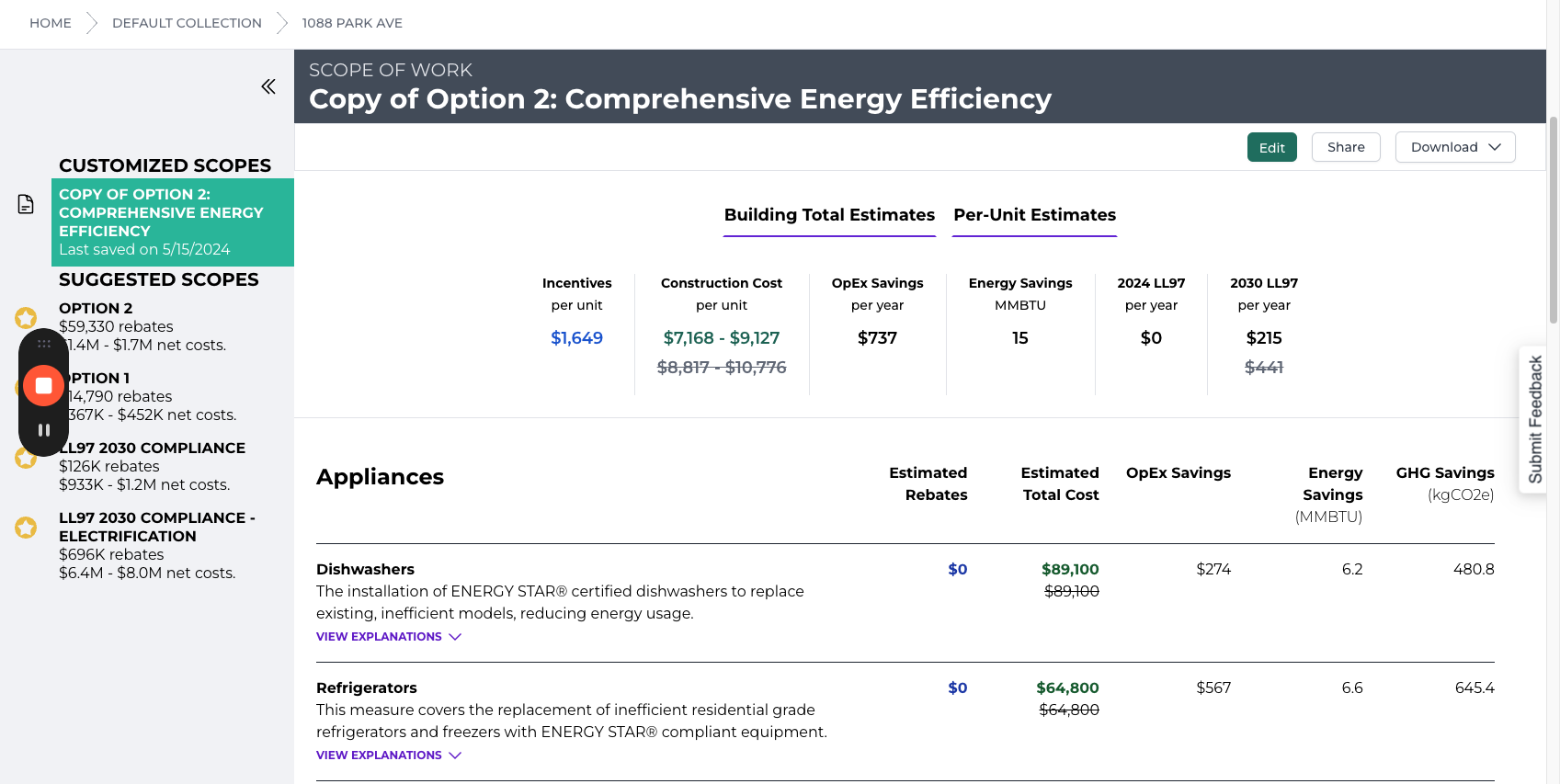 Step #19: Click "Building Total Estimates"
