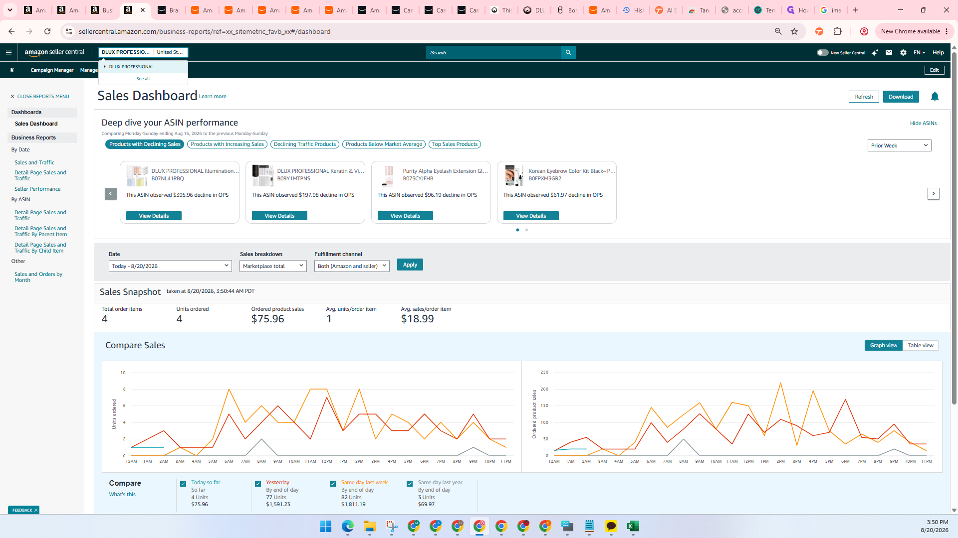 Step #7: Ensure the correct brand and marketplace (e.g., US) are selected in the top navigation dropdown.