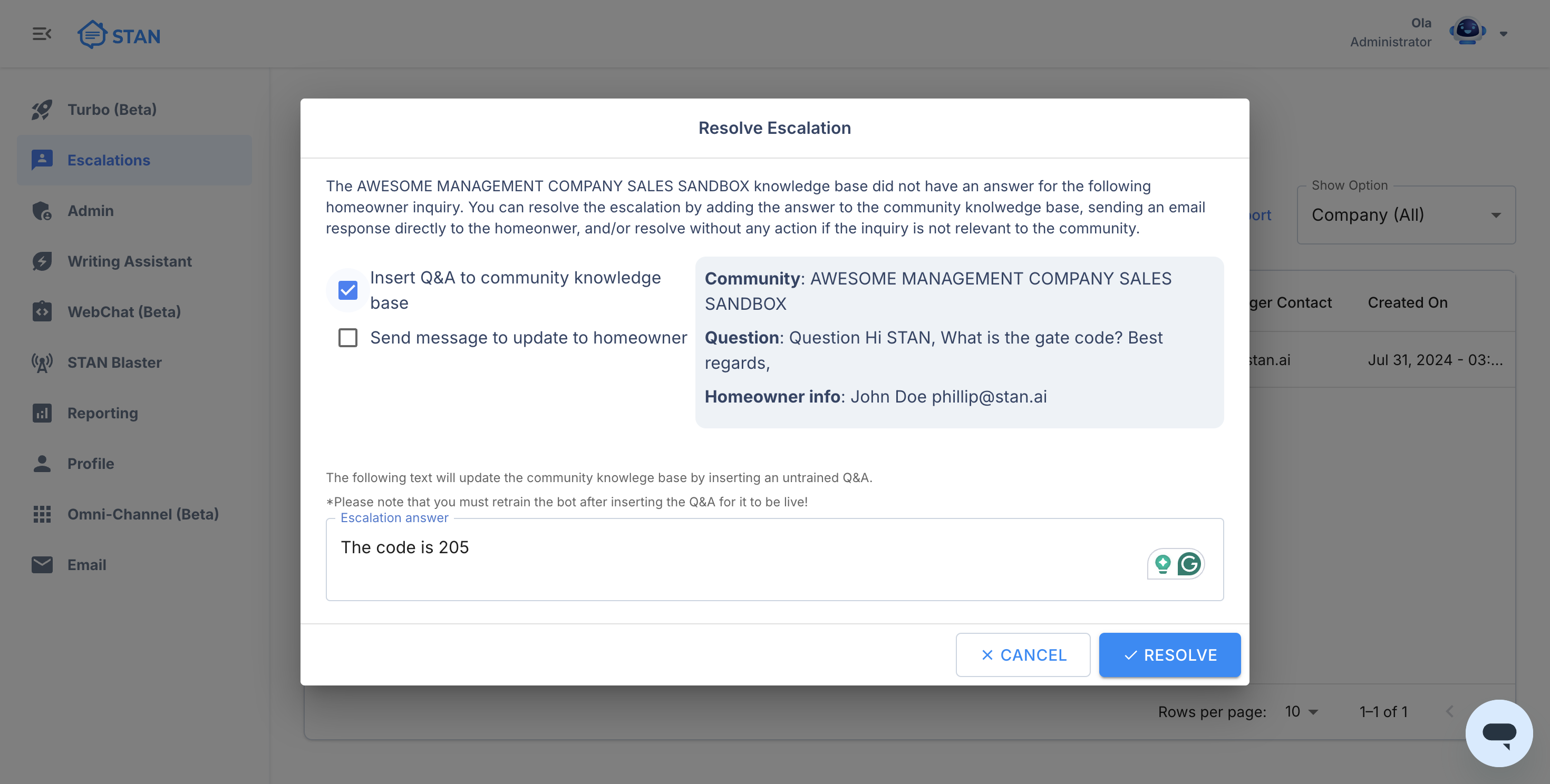Step #3: Insert Q&A to the Community Knowledge Base