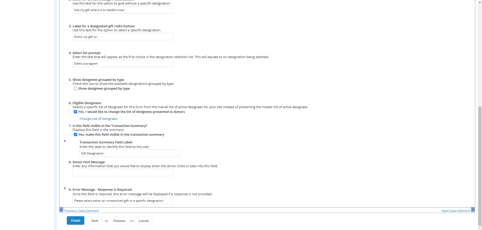 Step #14: Scroll down to 6. Eligible Designees and Click on "Change List of Designees"