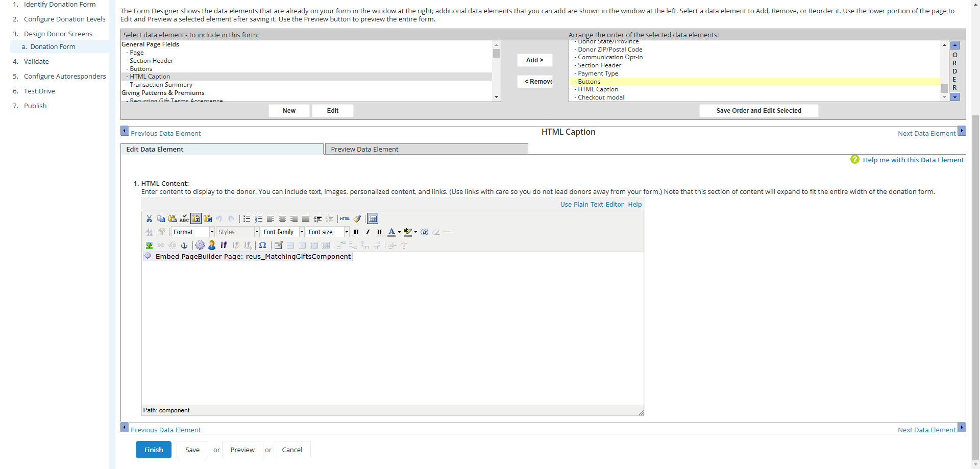 Step #27: In the top right panel, Click on "Buttons"