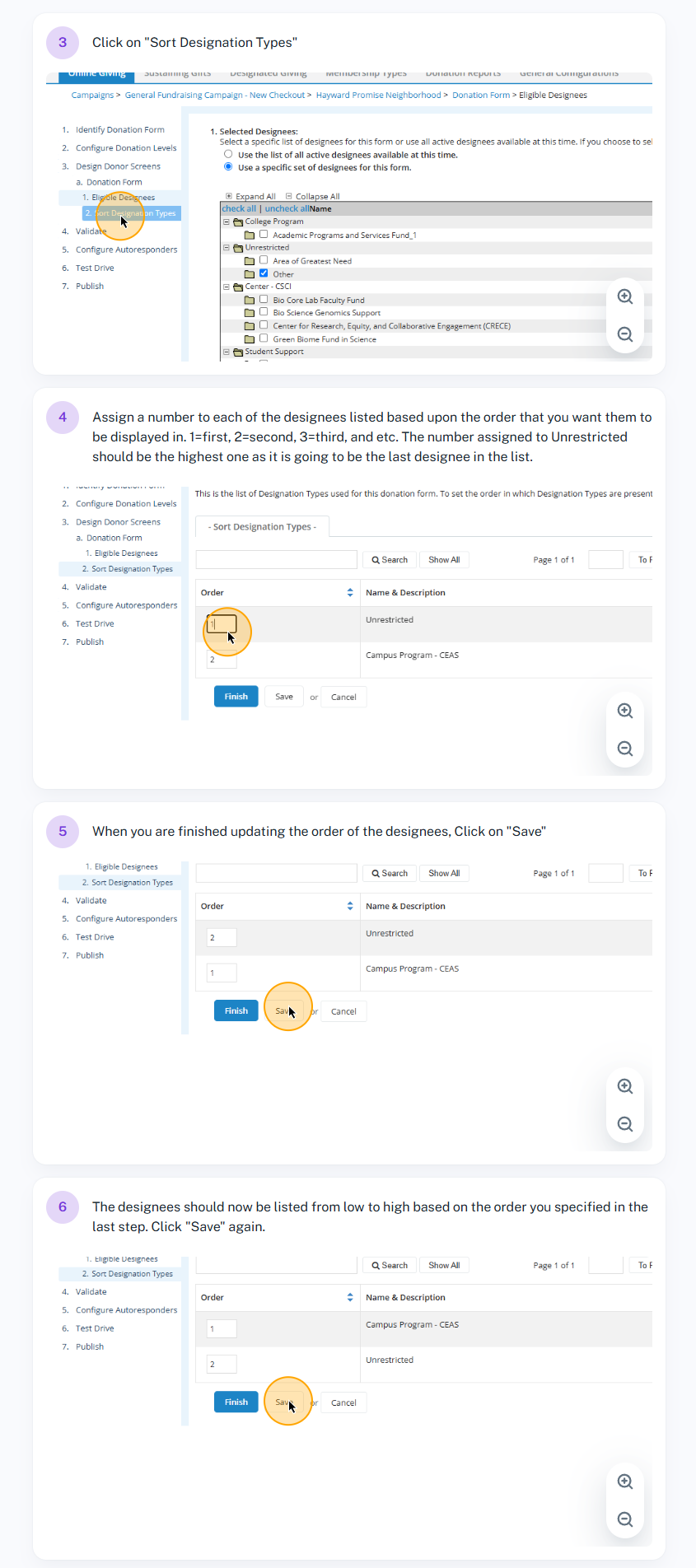 Step #20: Sort Designation Types
