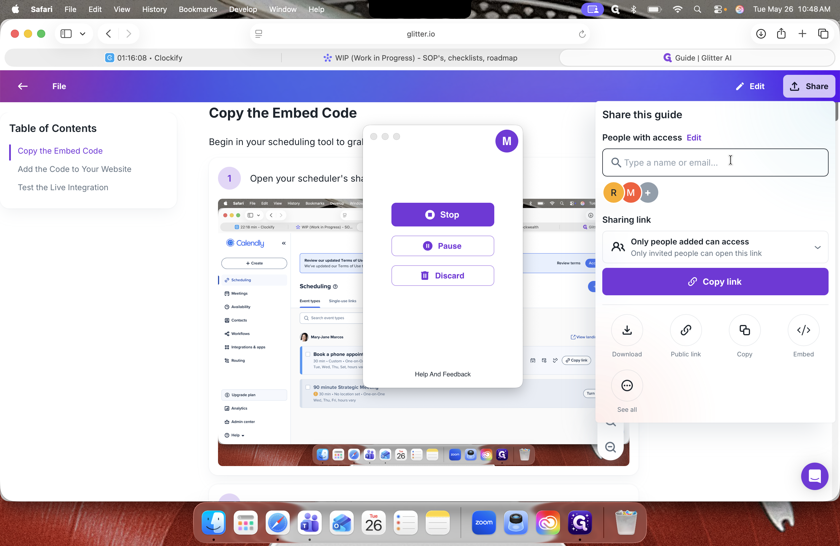 Step #12: Type a specific name or email address in the recipient field to invite a user to view your guide.