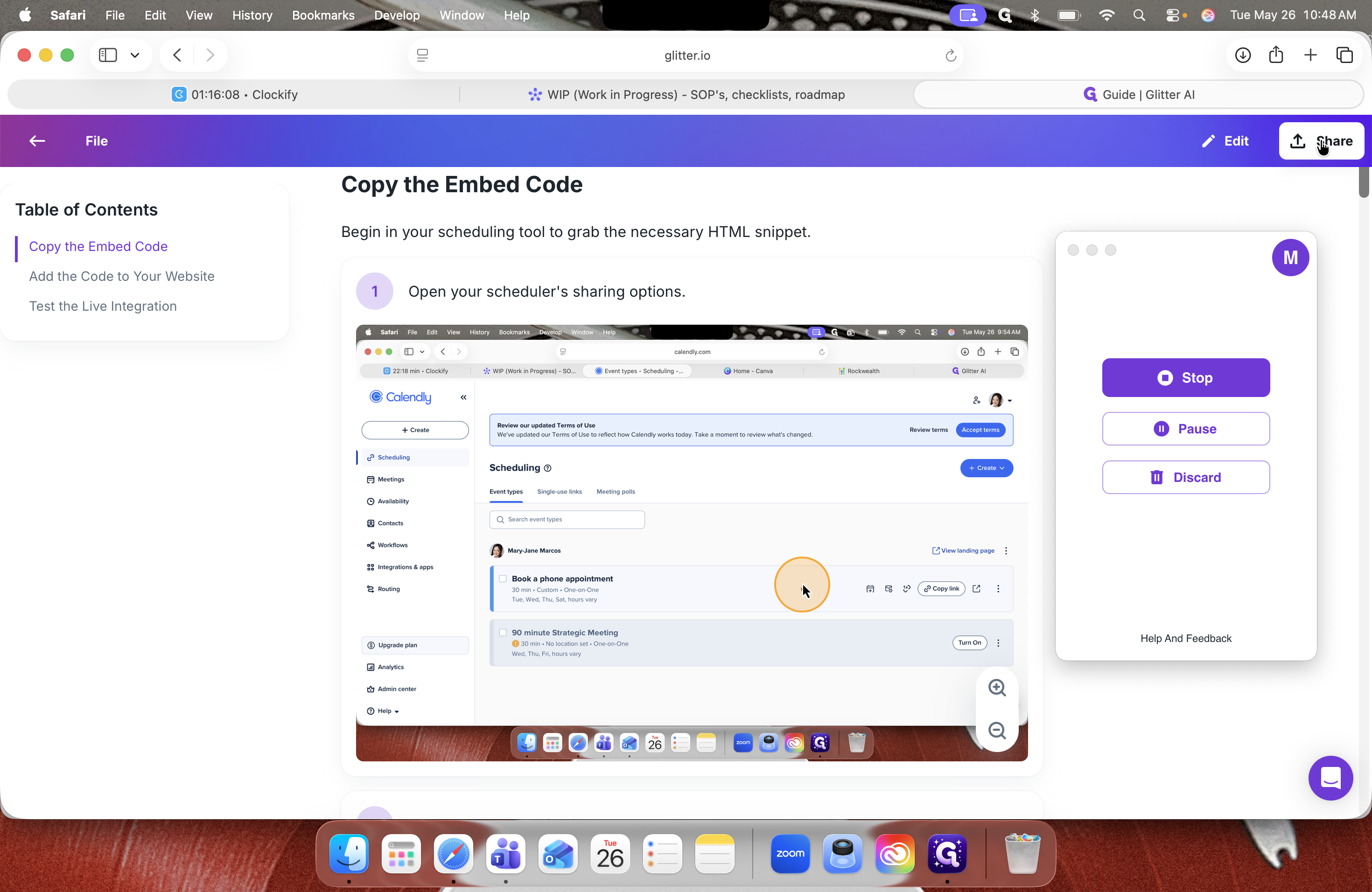 Step #11: Click the Share button to open the distribution menu.