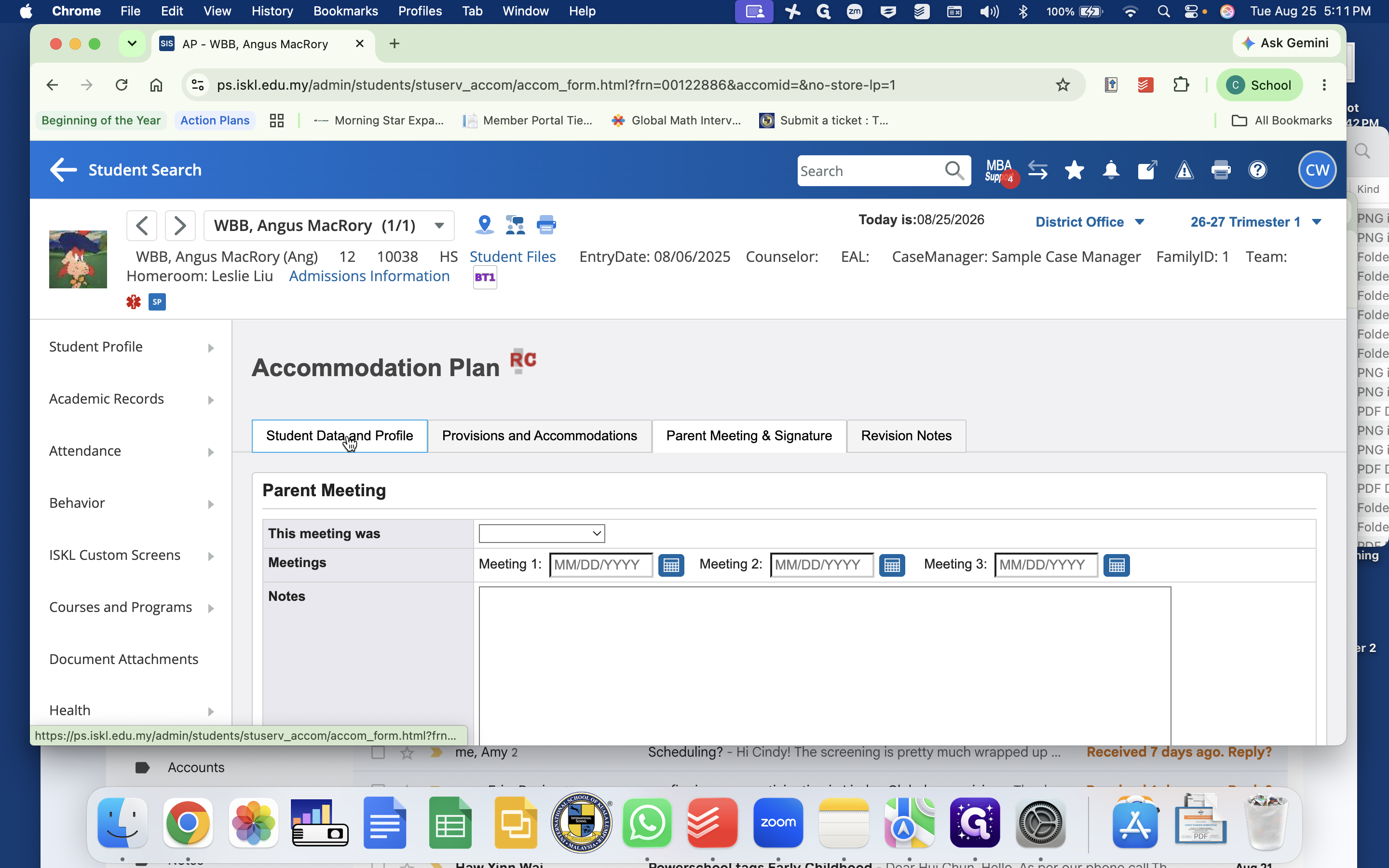 Step #22: Click the Student Data and Profile tab.