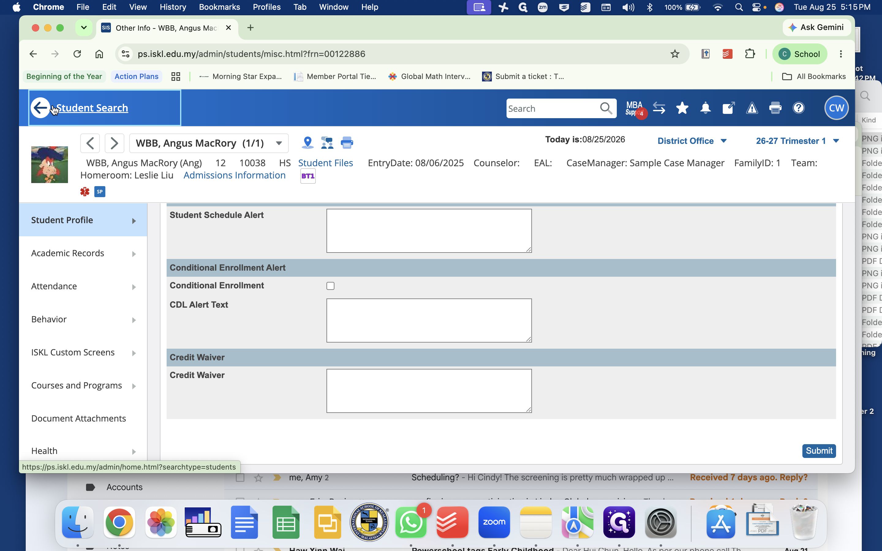 Step #34: Click Student Search in the header to return to the main navigation menu.