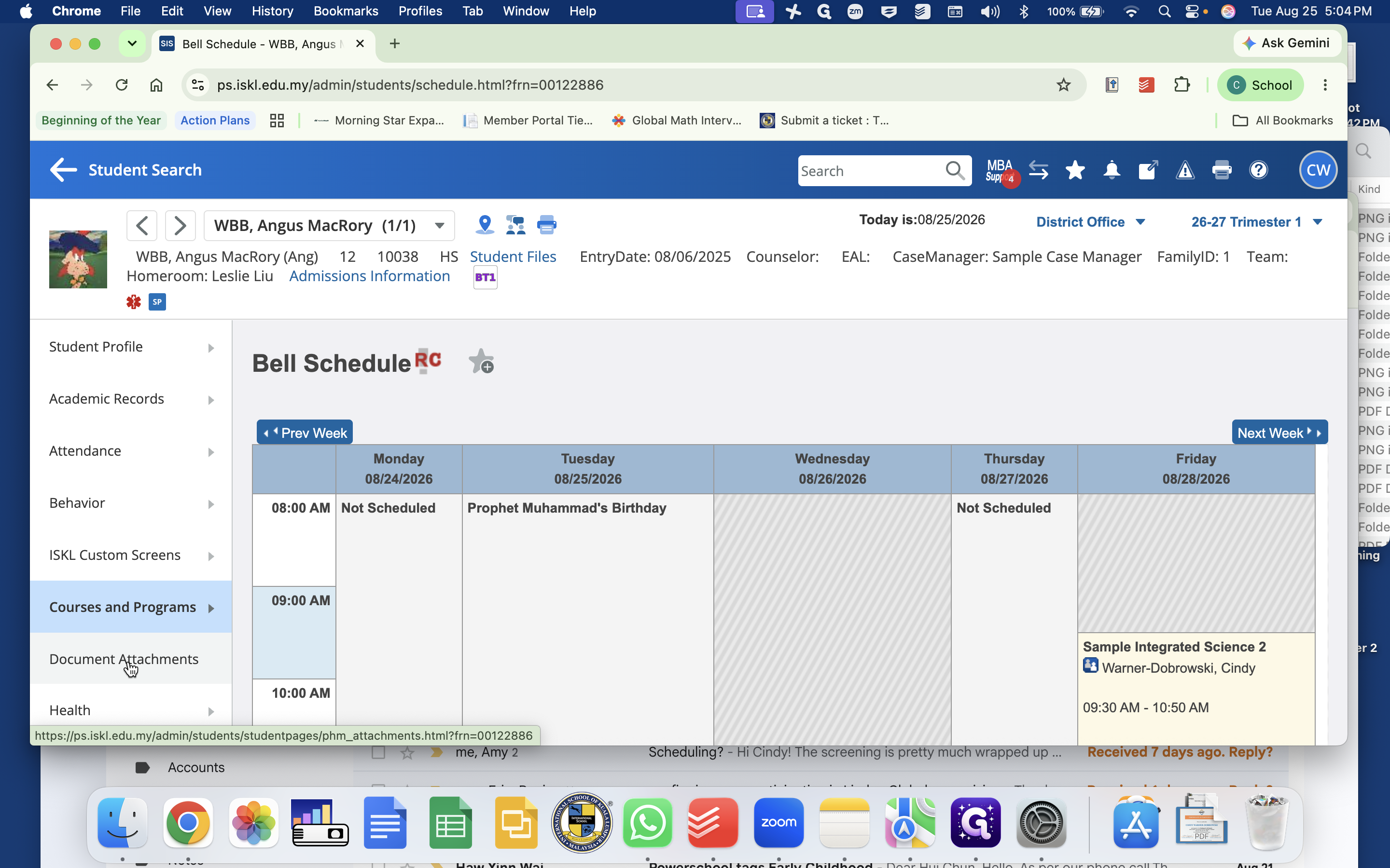 Step #3: Click Document Attachments in the left navigation sidebar.