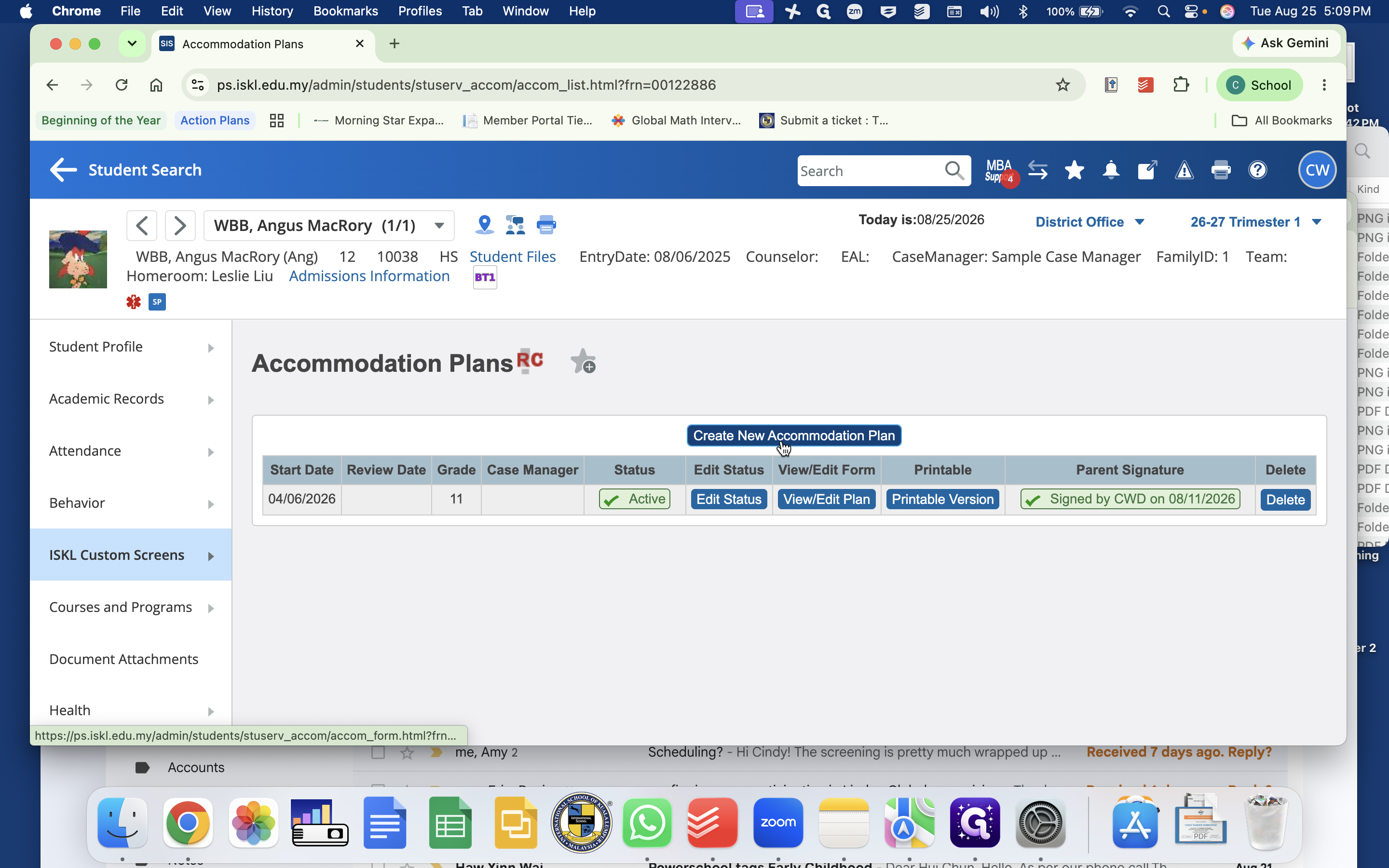 Step #17: Click Create New Accommodation Plan.