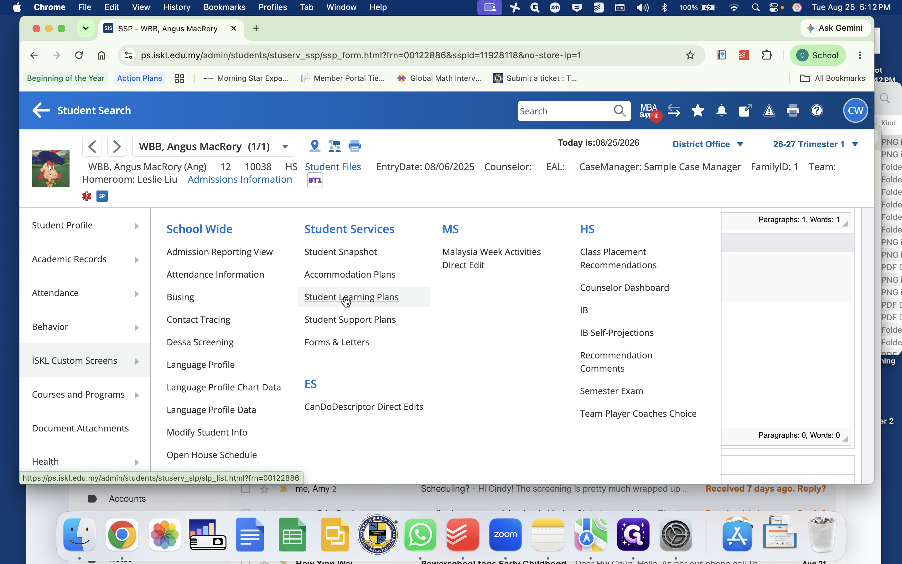 Step #29: Click Student Learning Plans.