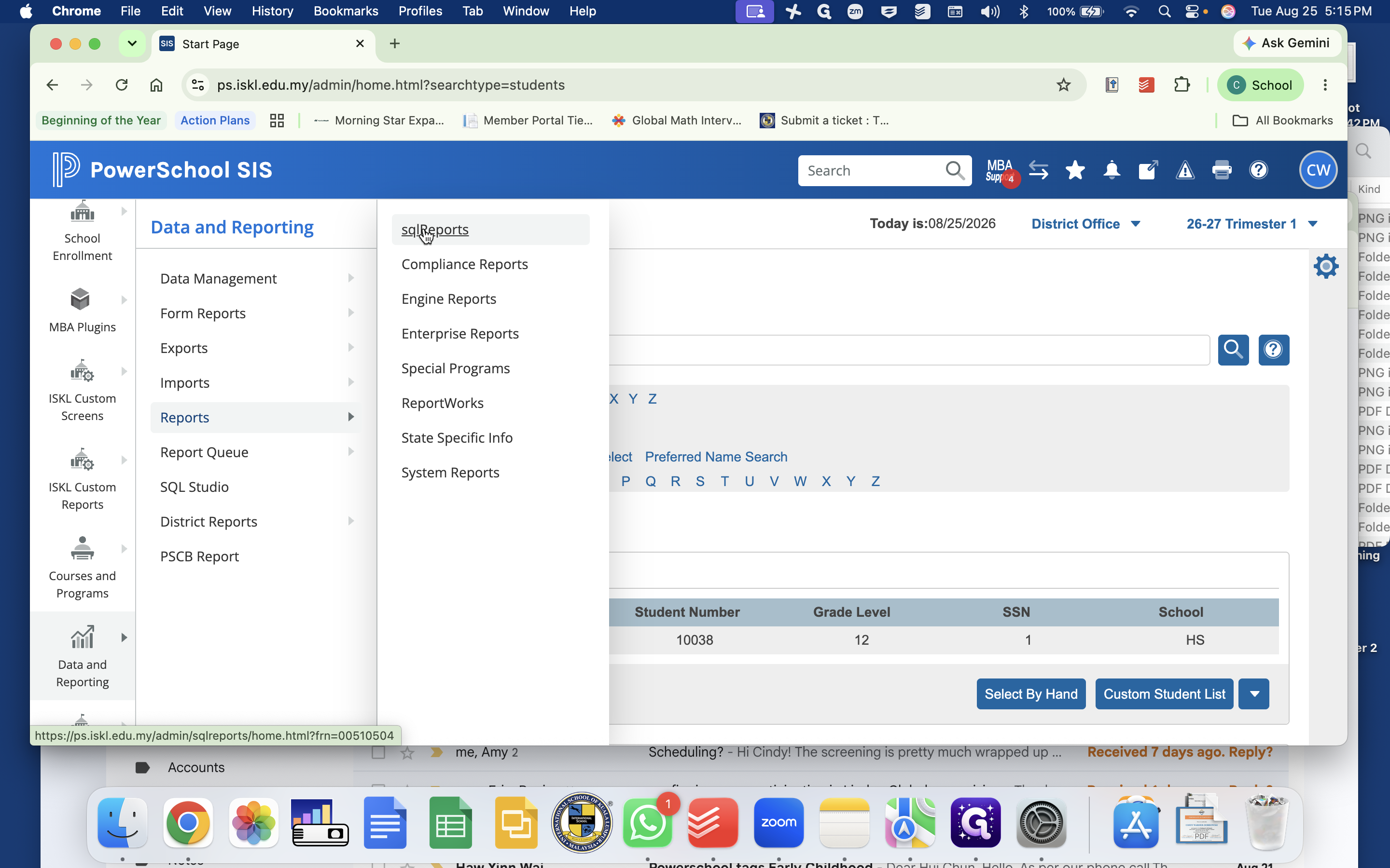 Step #37: Click sqlReports.