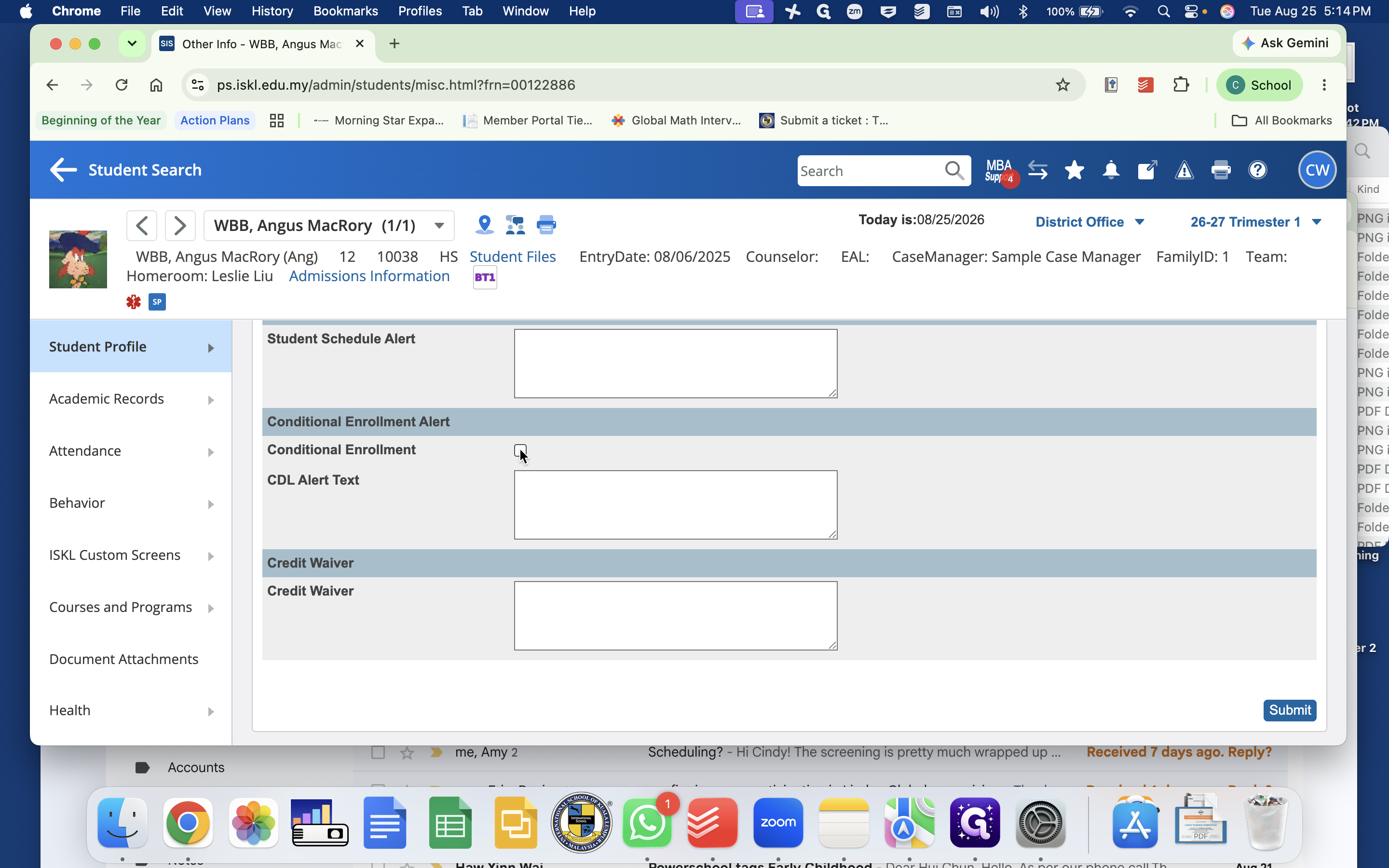 Step #33: Click the Conditional Enrollment checkbox to enable or update conditional enrollment flags.