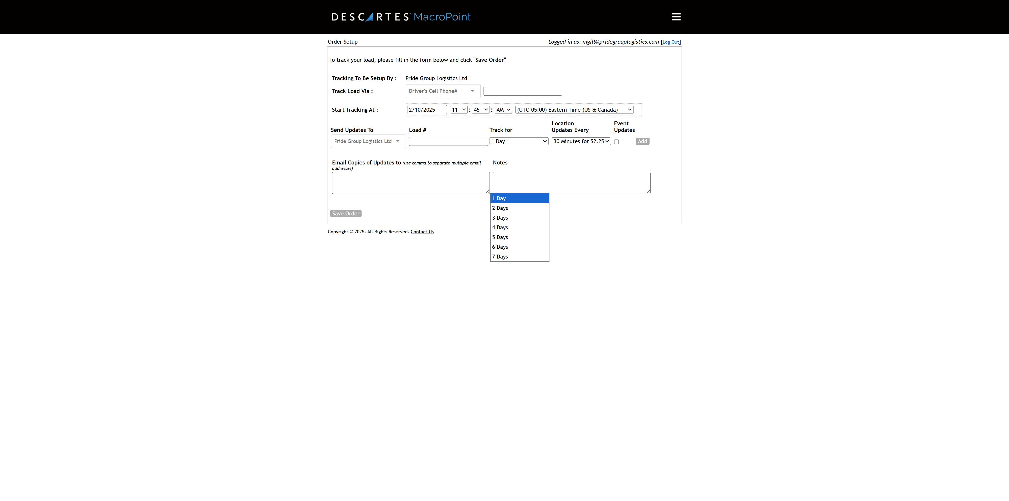 Step #4: Click on "Track for :7 days"