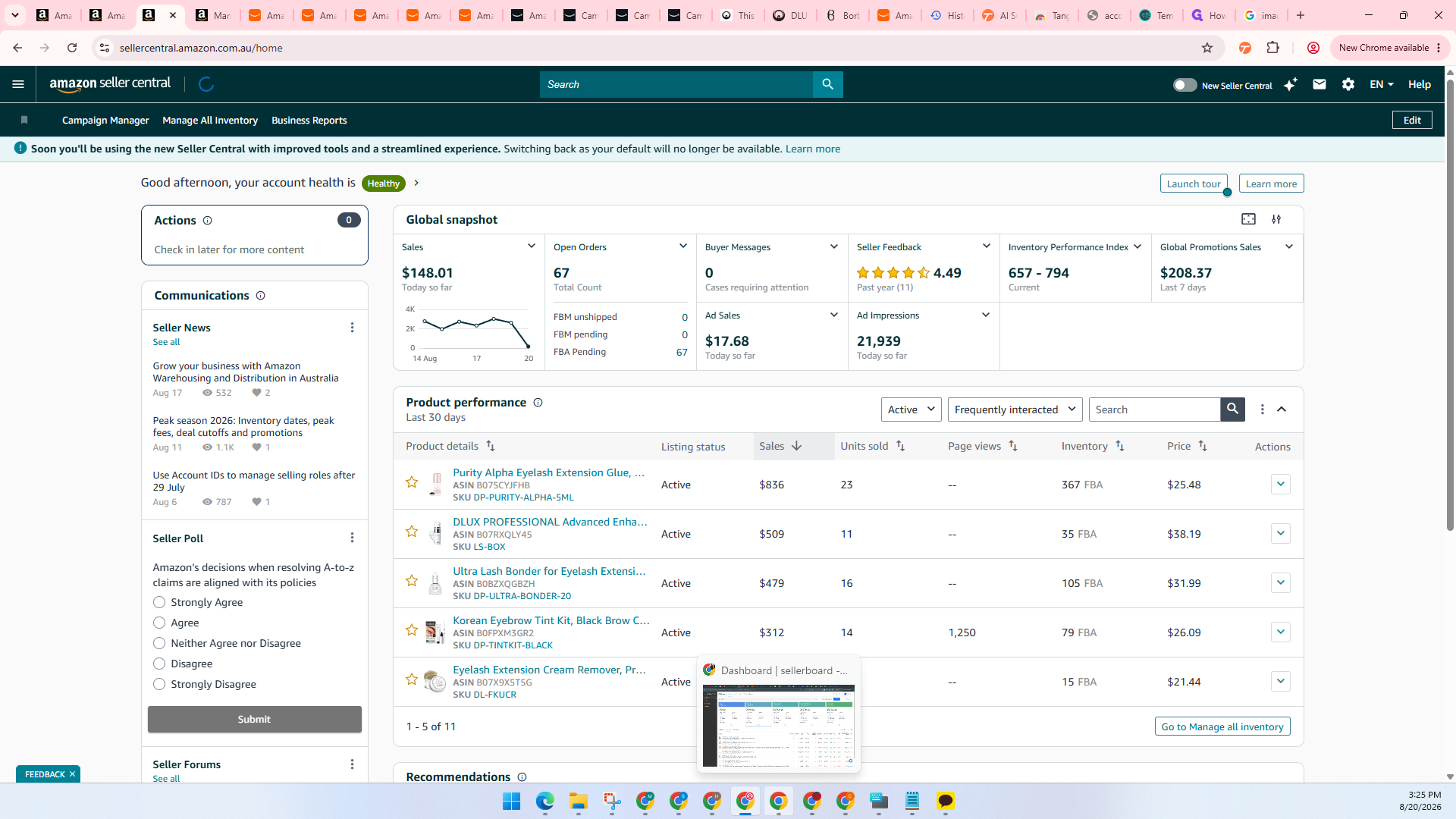 Step #10: Open your Sellerboard dashboard.