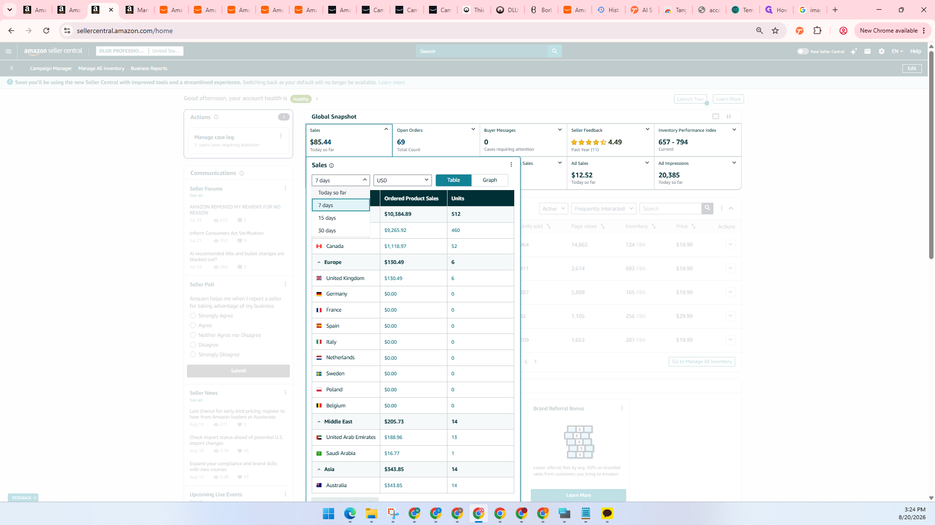 Step #3: Select your desired time frame, such as Today so far, Last 7 days, or Last 15 days.