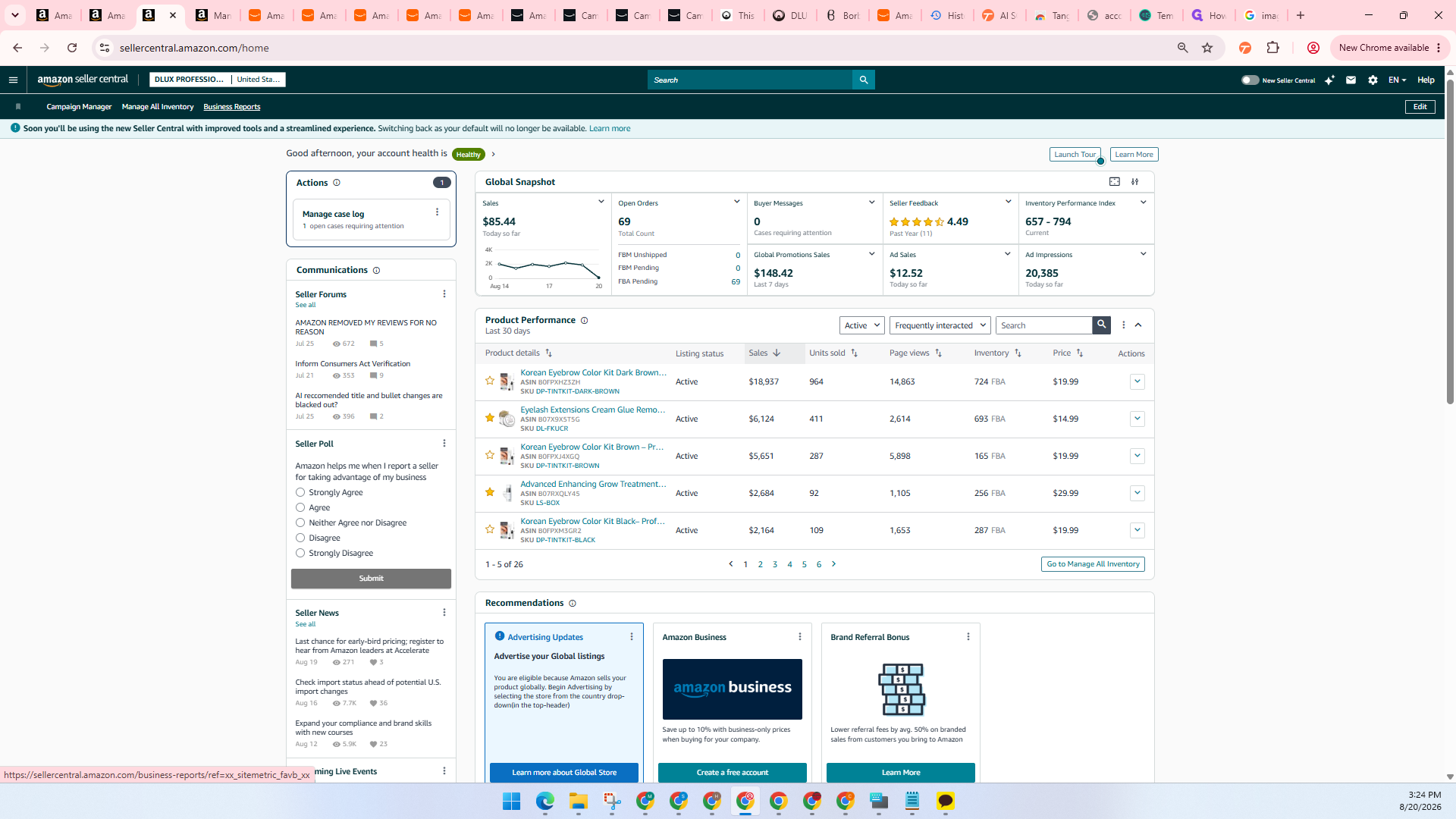 Step #5: Click on Business Reports in the main navigation bar.