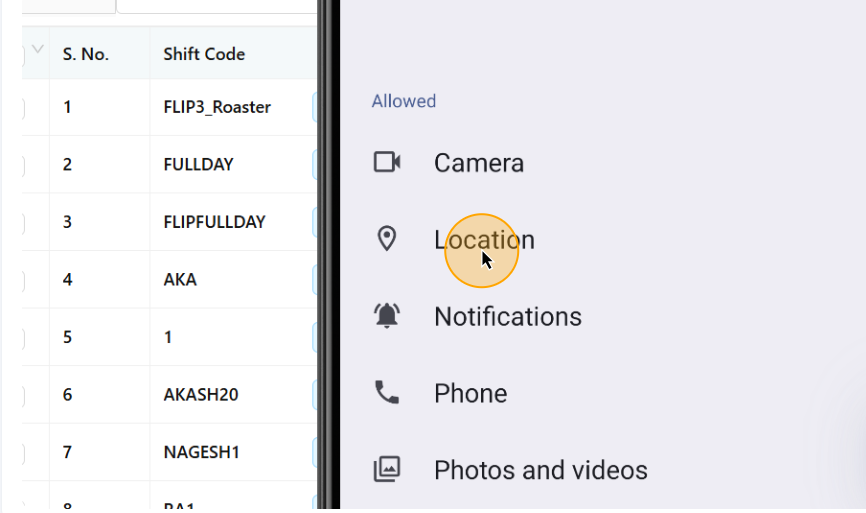Step #19: Select 'Location' under the 'Permissions' section.