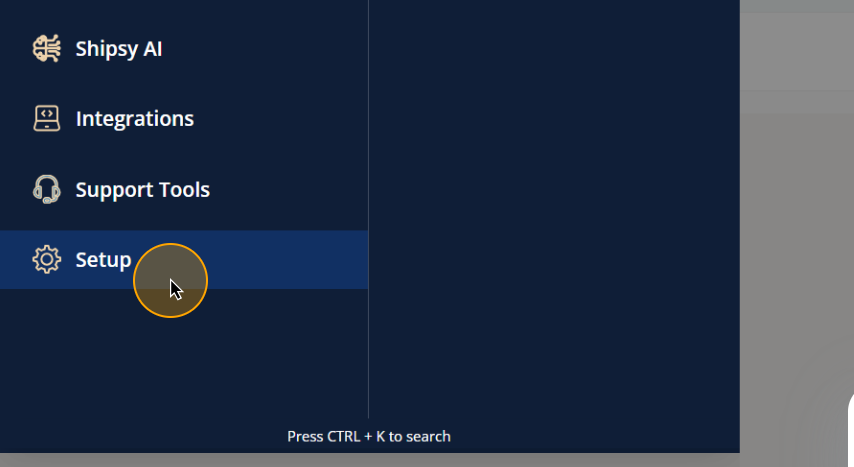 Step #5: Access the setup filed by selecting it from the menu bar.