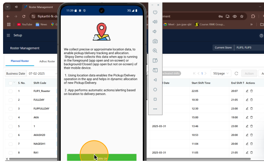 Step #16: Enable location services to allow access to your current location.
