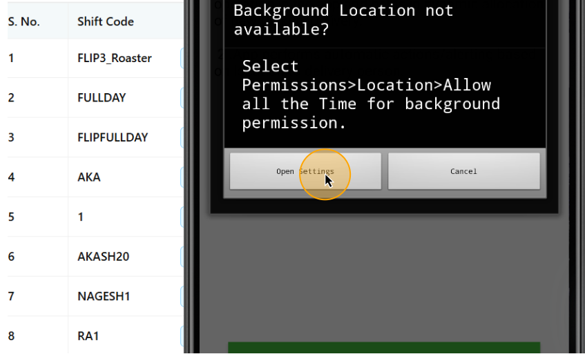 Step #17: To allow the app to operate in the background, please select 'Settings.'