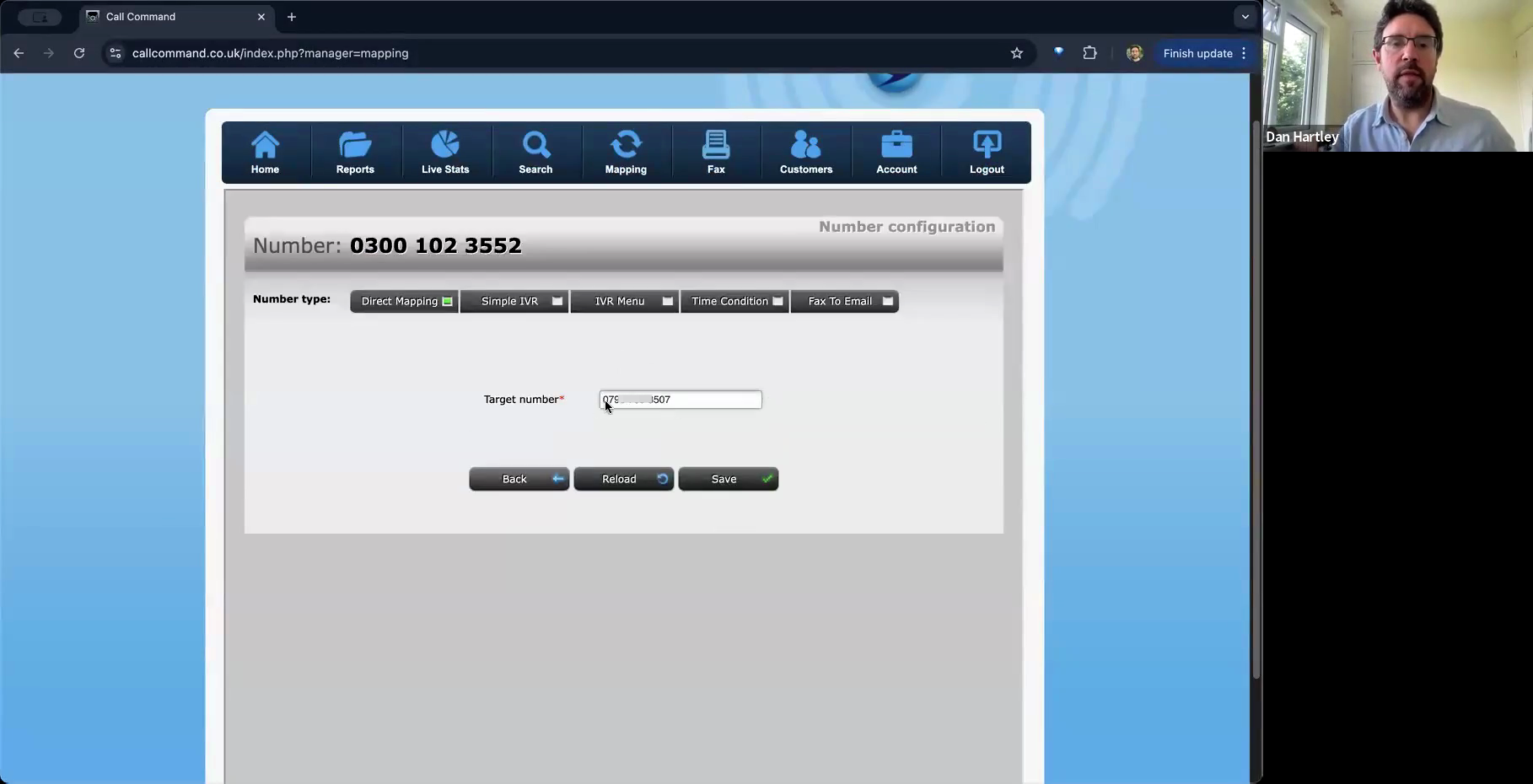 Step #7: Click inside the Target number field.