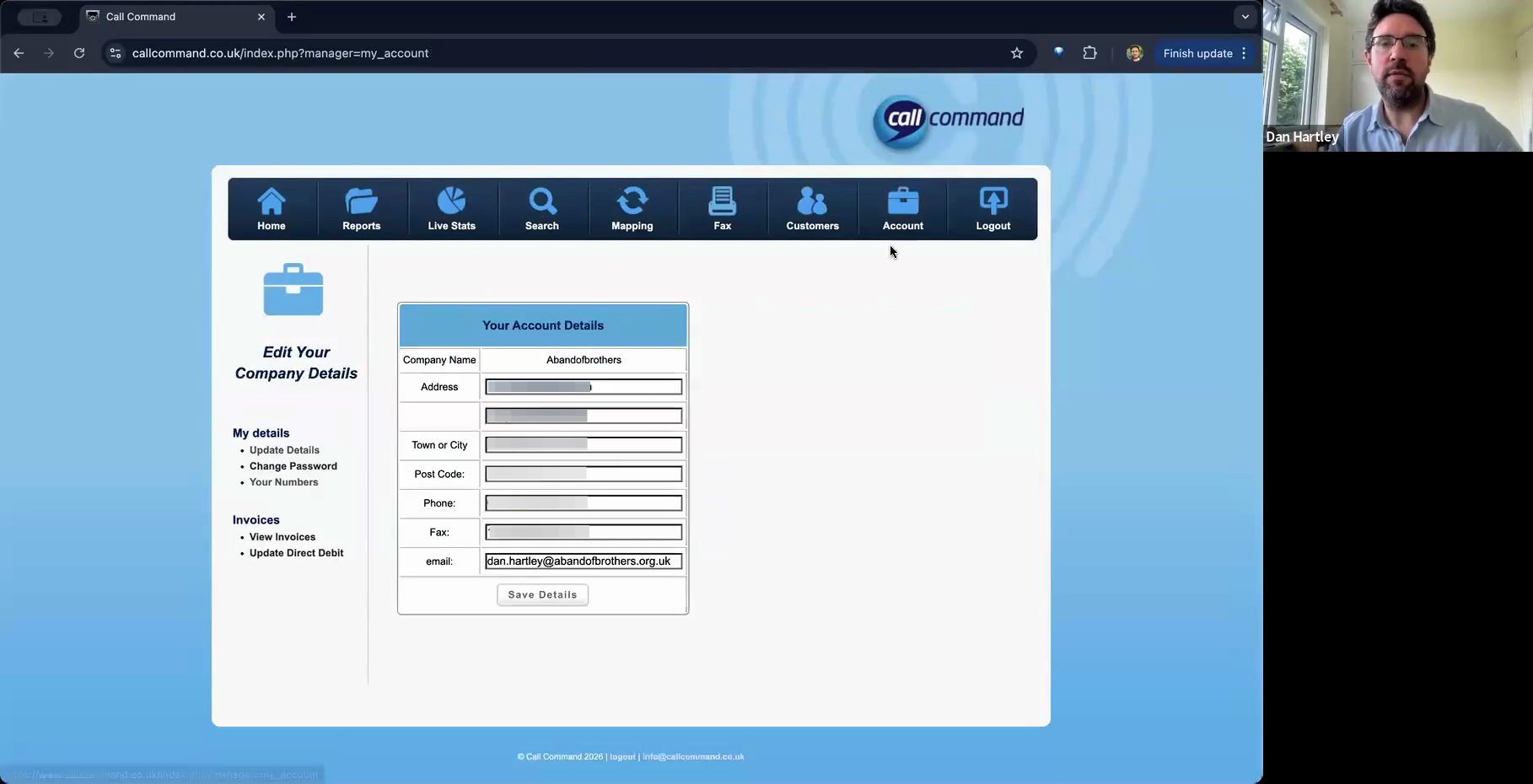 Step #15: Click the Account tab in the top navigation menu.