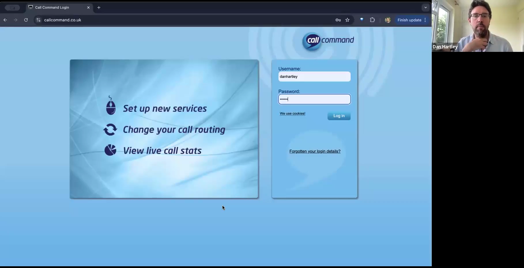 Step #1: Navigate to the Call Command login page in your web browser.