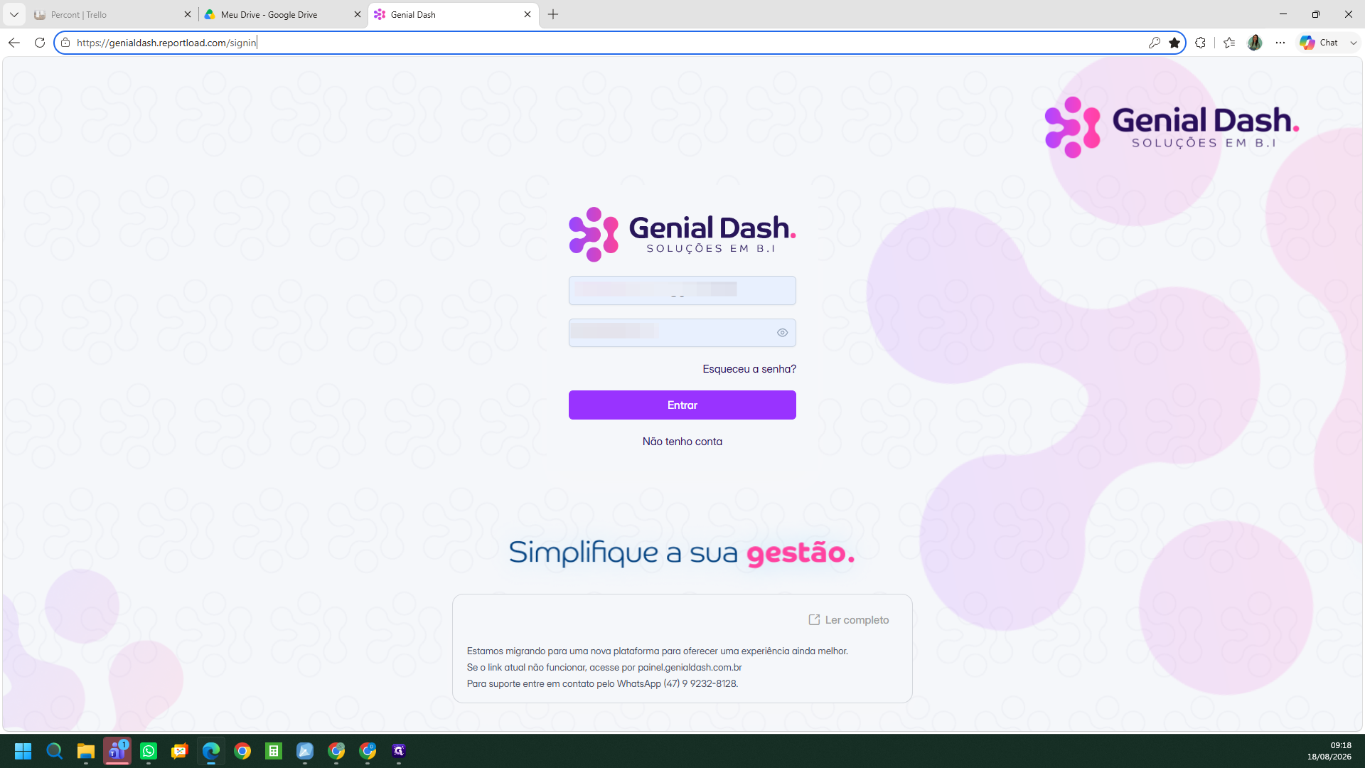 Step #1: Insira sua senha no campo de login.