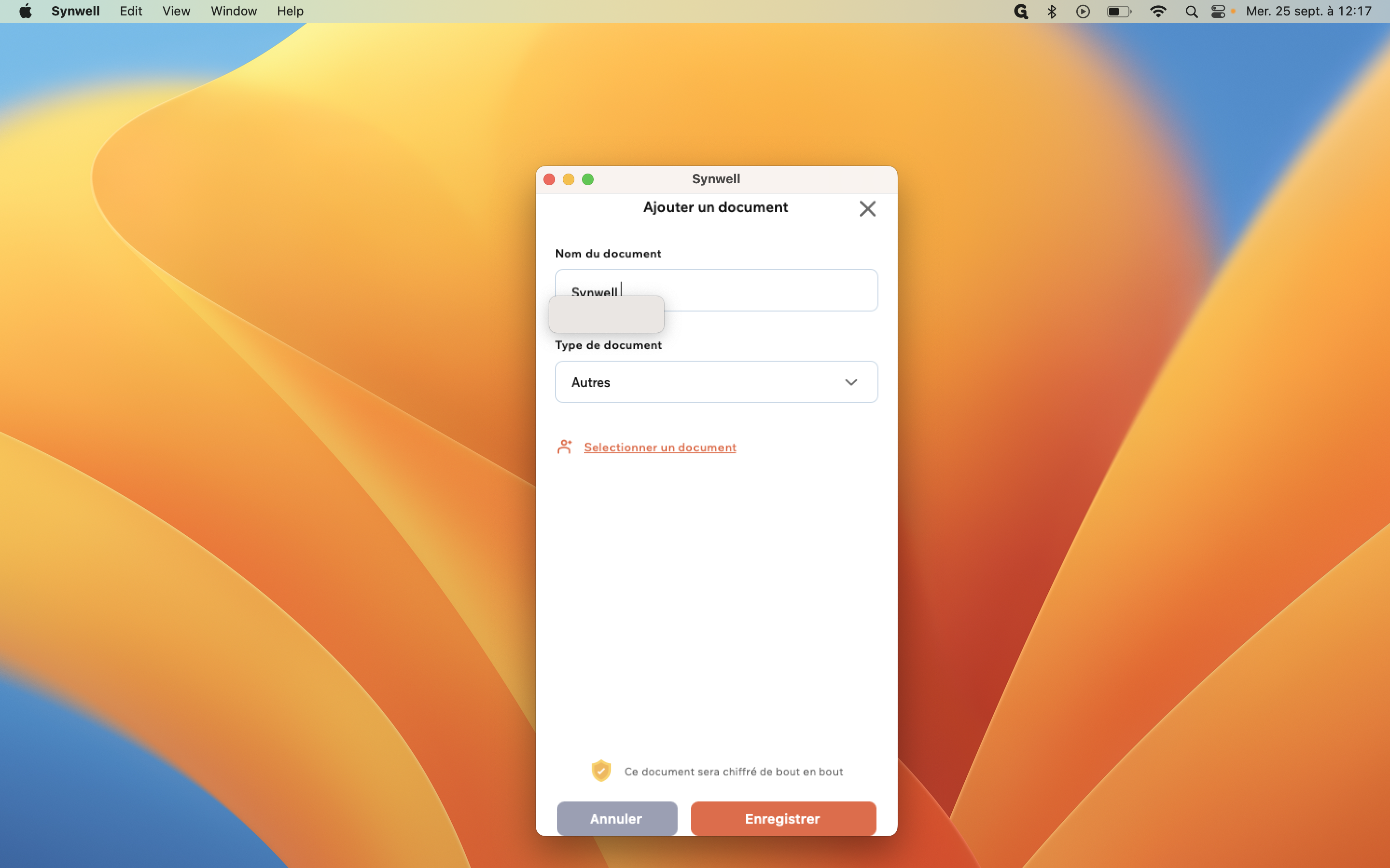Step #6: Cliquez sur "Type de document"