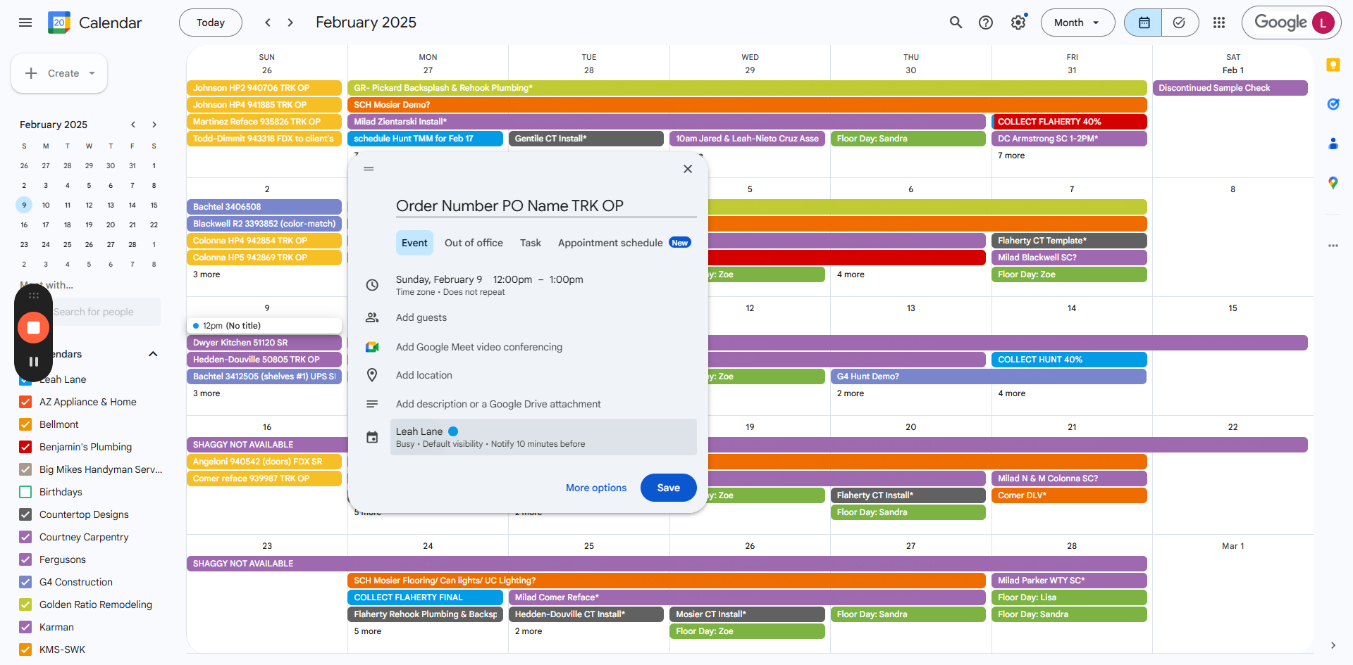 Step #10: Click on the default calendar to change it to the manufacturer