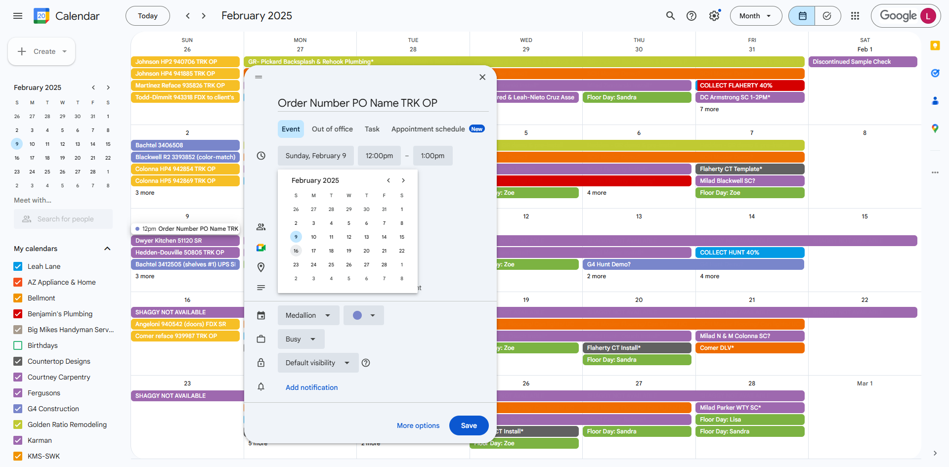 Step #13: Select the date on the mini calendar view