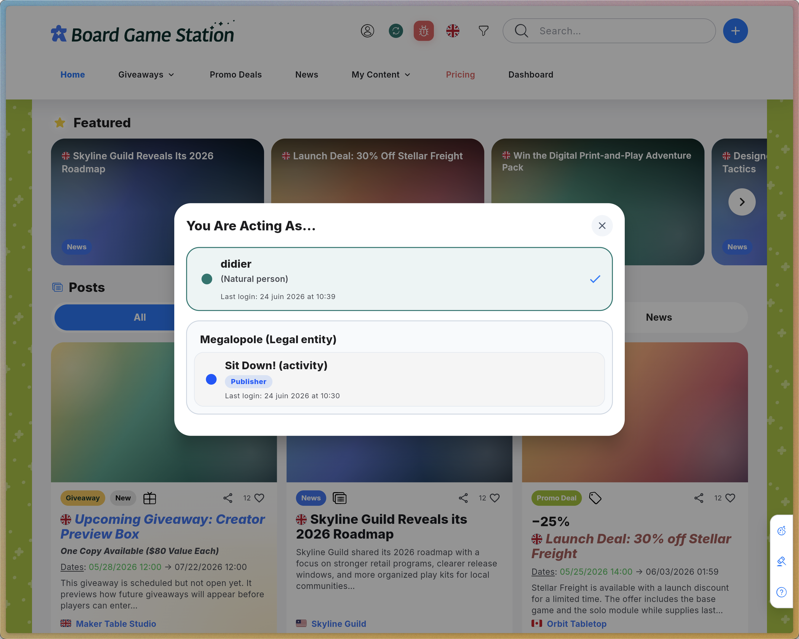Step #4: In the window that appears, select the activity associated with your organization (Sit Down! in this example).