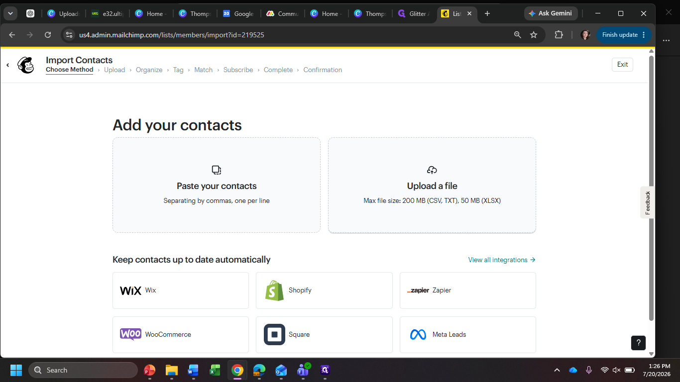 Step #4: Click Upload a file.