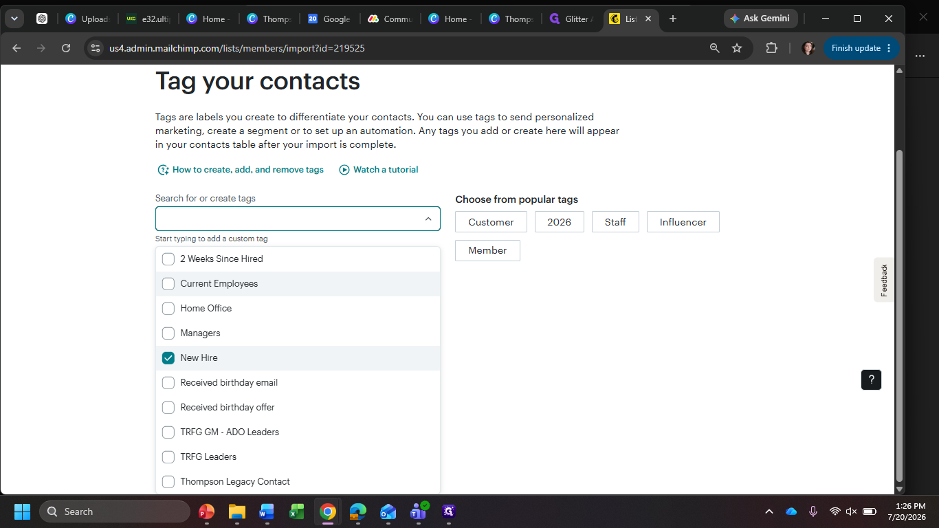 Step #12: Select the Current Employees tag.