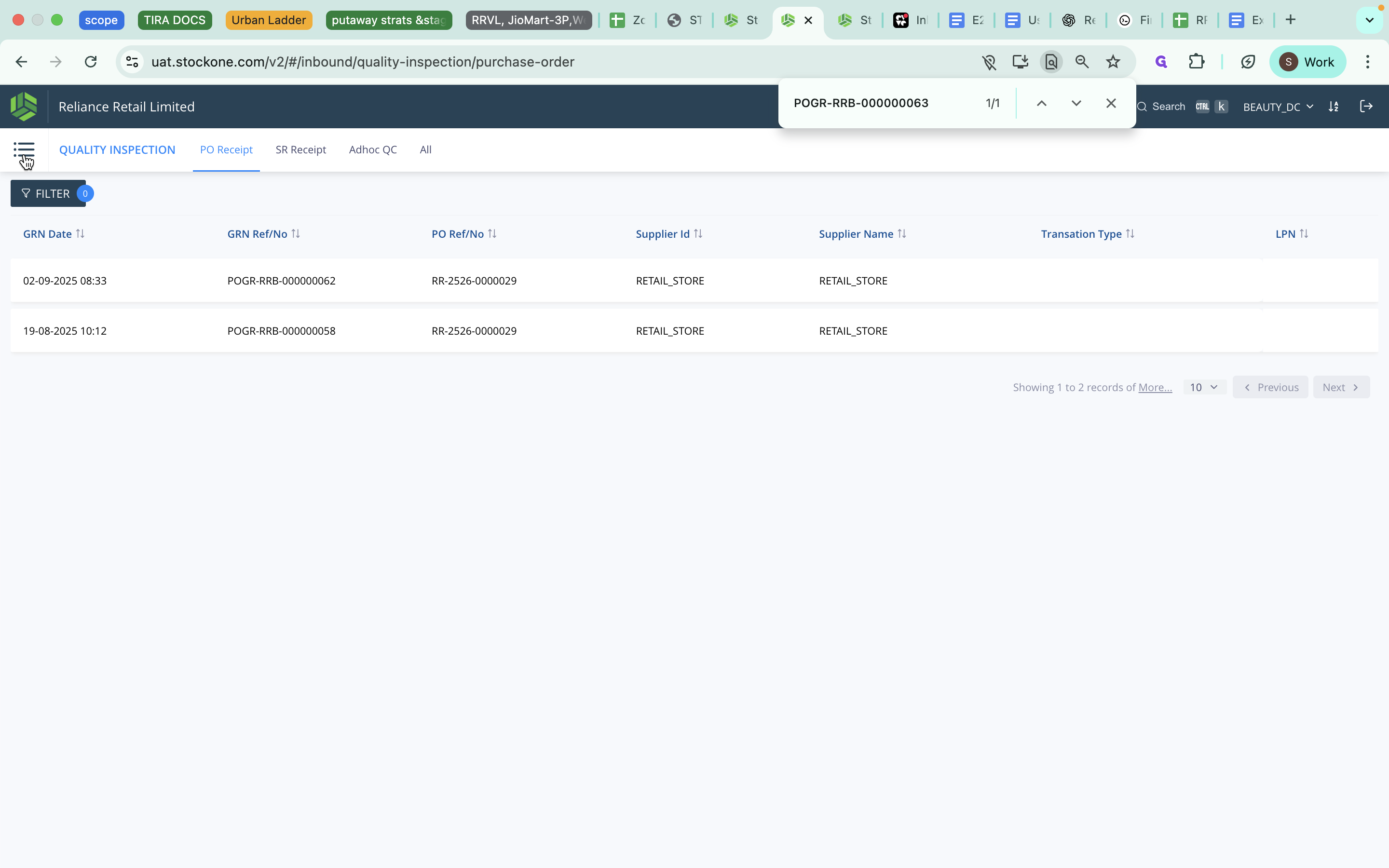 Step #12: Click on the hamburger icon to go to the Putaway Screen.