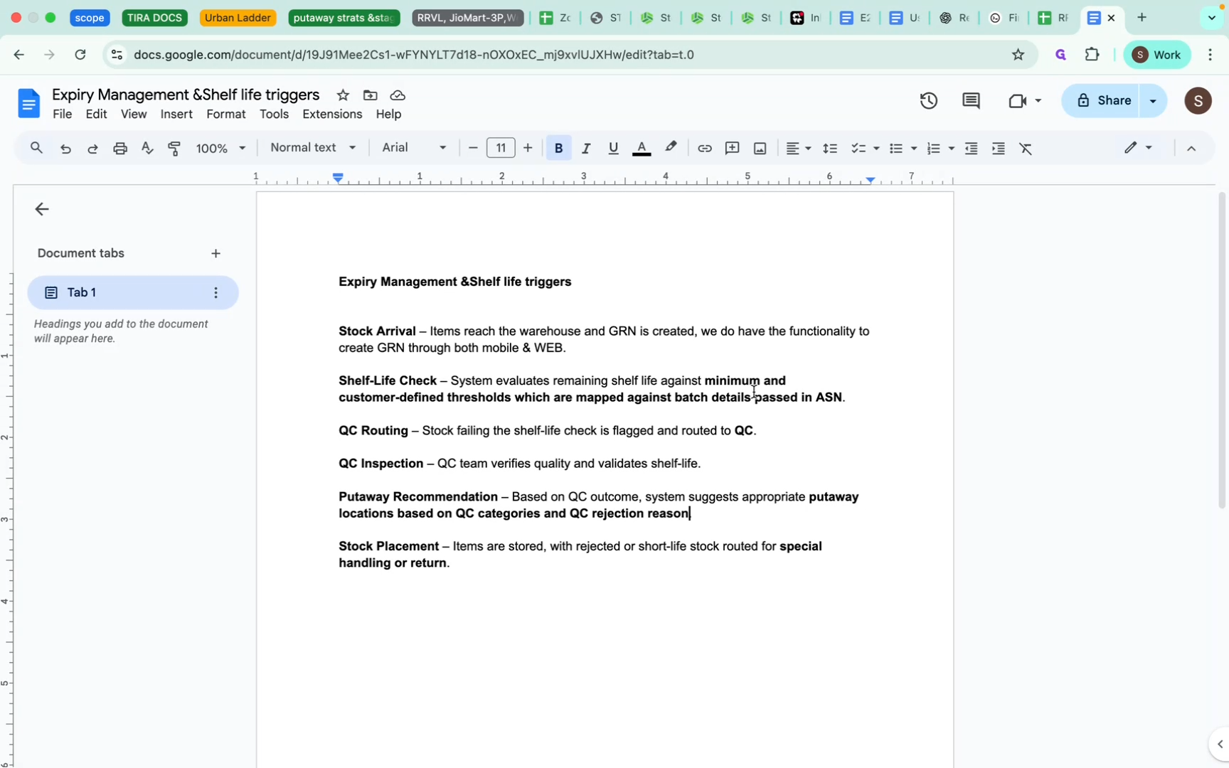 Step #1: "Our WMS flags stock based on shortfall, remaining shelf life, customer-defined shelf life, and MRP mismatches, routing affected stock through QC at the GRN level.