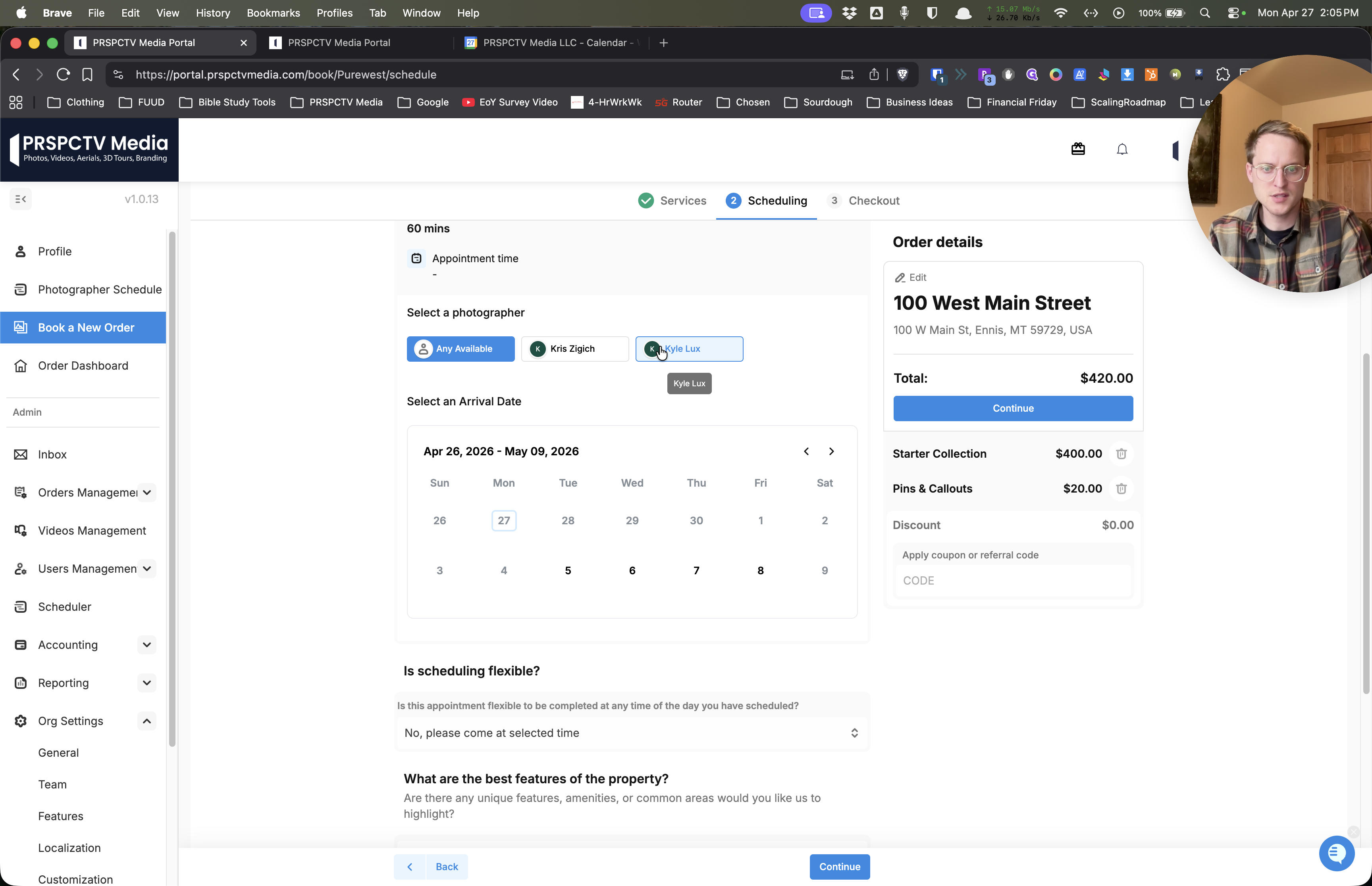 Step #5: Select another team member, such as Kyle Lux, to compare schedules and verify if the issue affects everyone or just specific members.