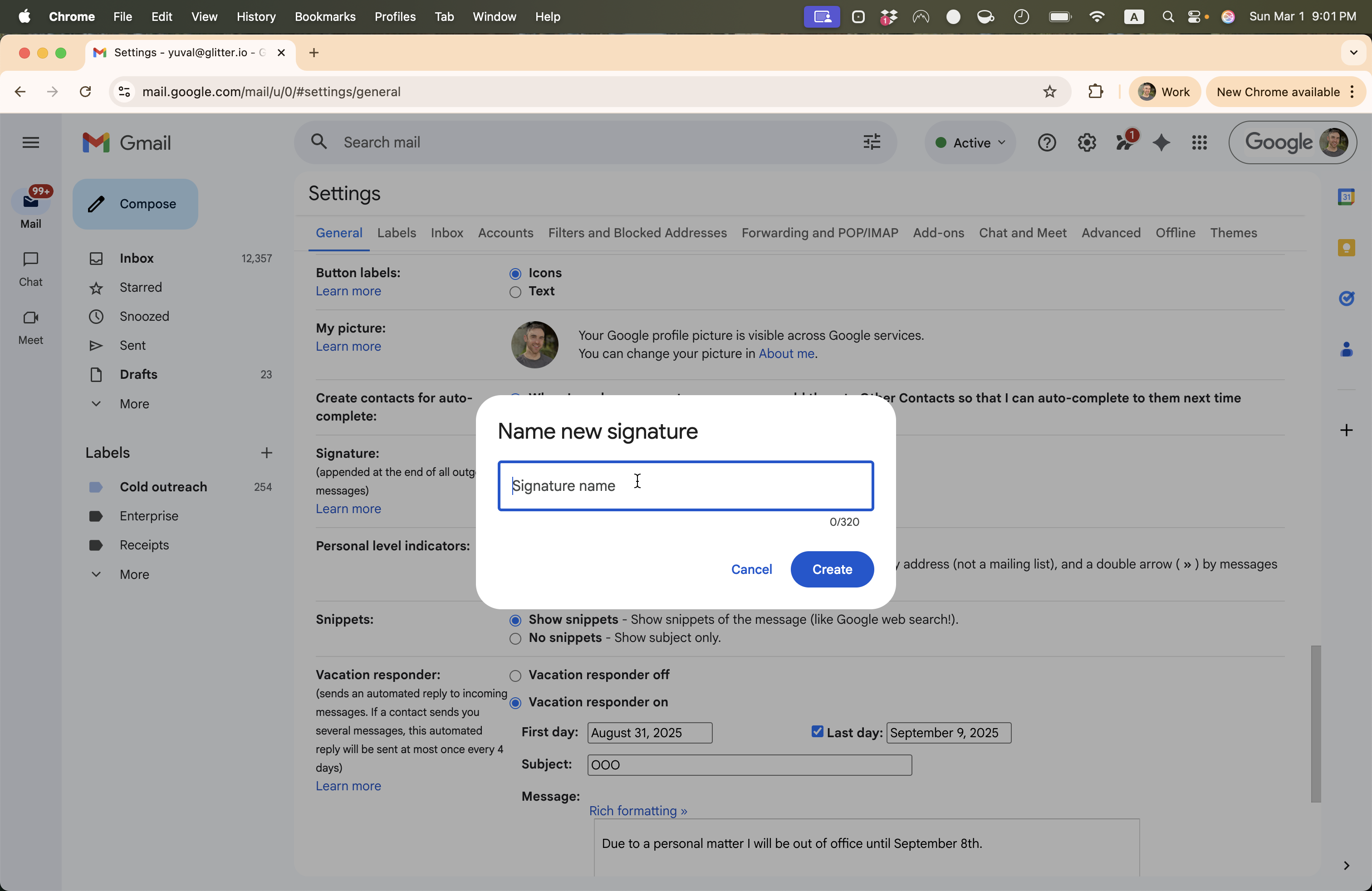 Step #5: Name your signature. For example, "My signature."