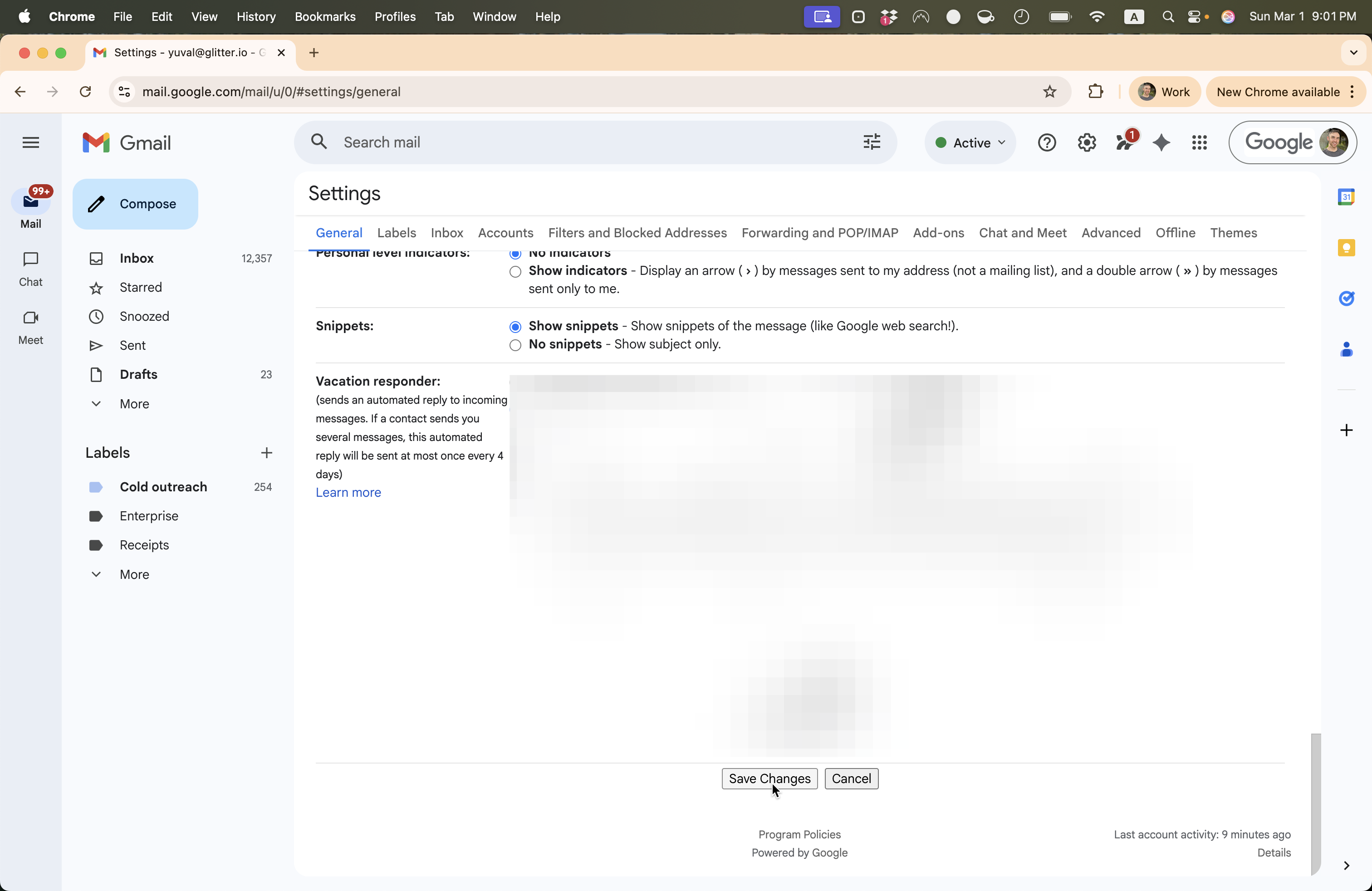 Step #12: Scroll down the page and click on "Save Changes"