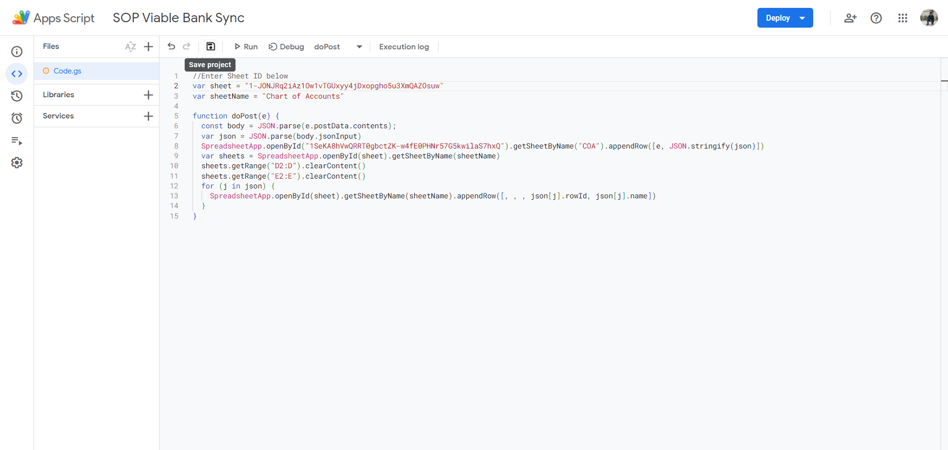 Step #28: Click on "Save project"